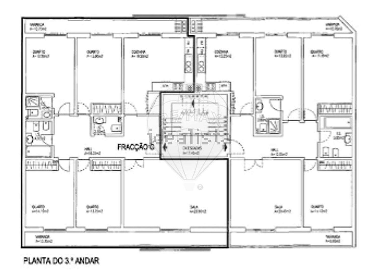 公寓 t4出售在Rua Fernão de Magalhães - 平面图