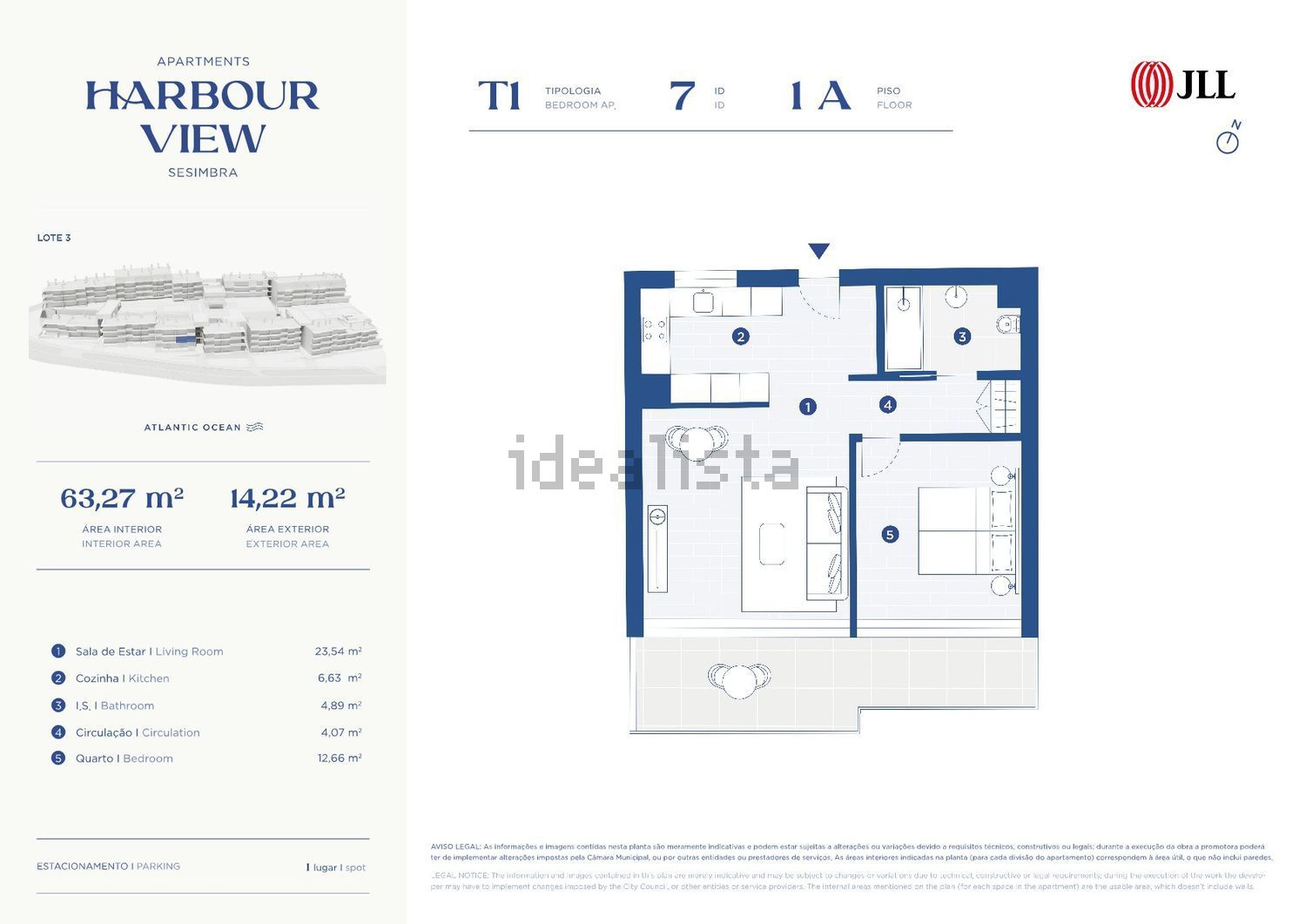 公寓 t1出售在Zambujal - Aiana - 平面图
