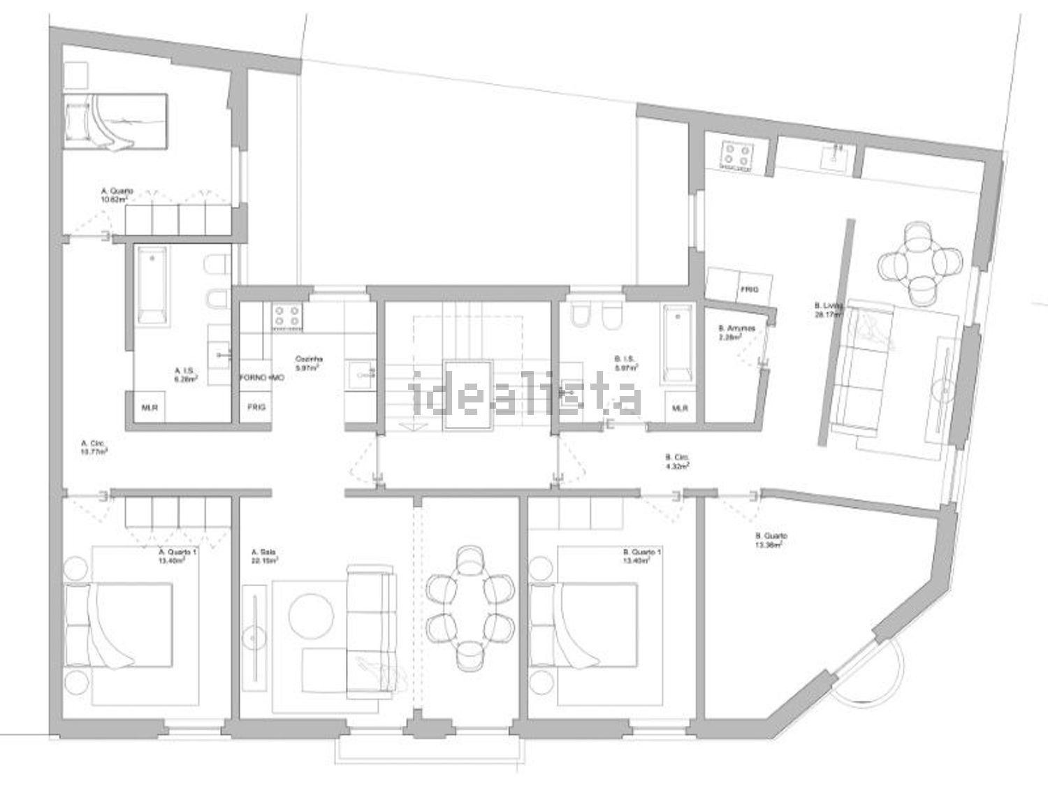 公寓 t2出售在Rua Doutor António Granjo, 4 a - 平面图