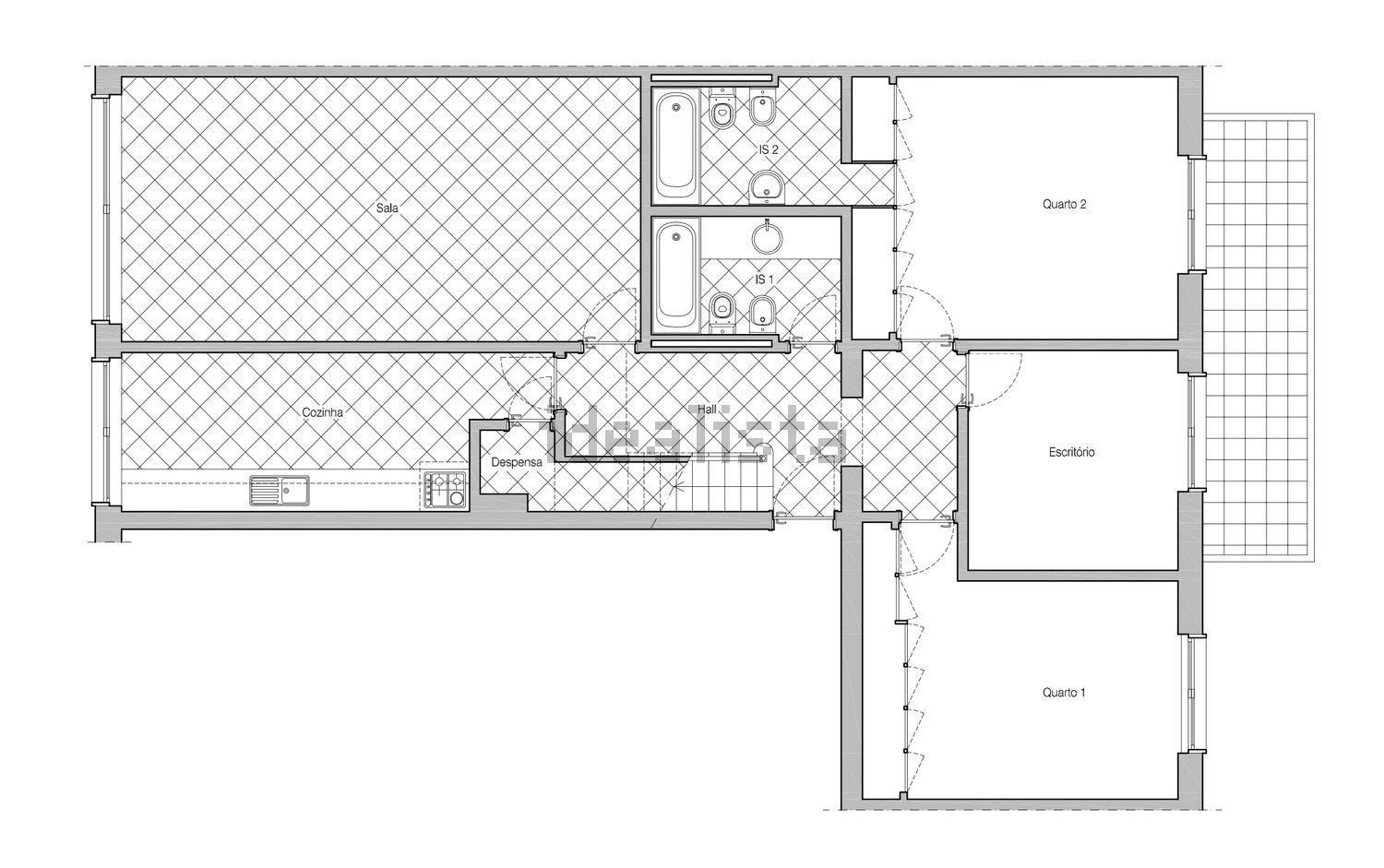 出租房间在Rua Afonso de Albuquerque, 141 - 平面图