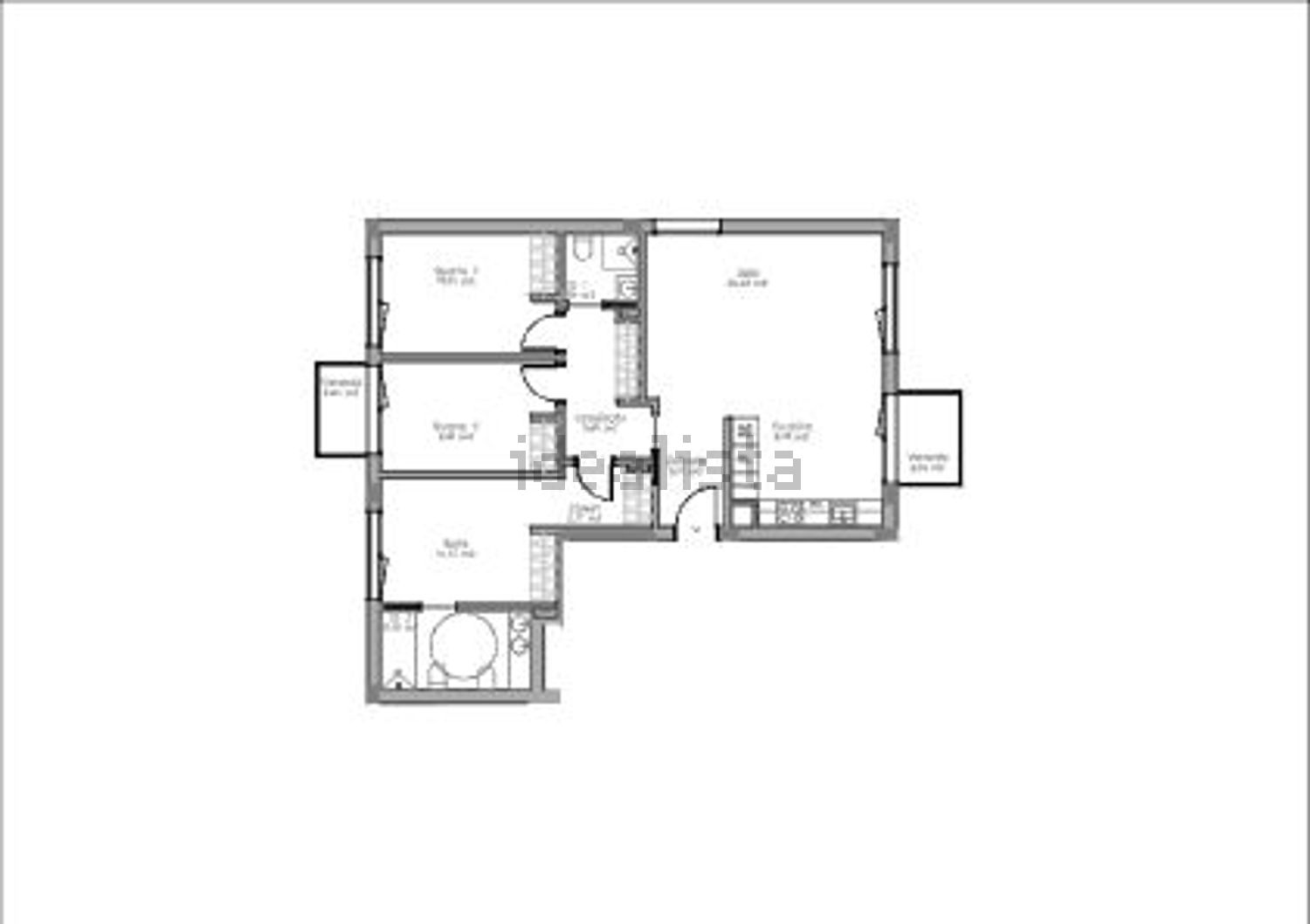 出租公寓 t3在Porto Salvo - 平面图