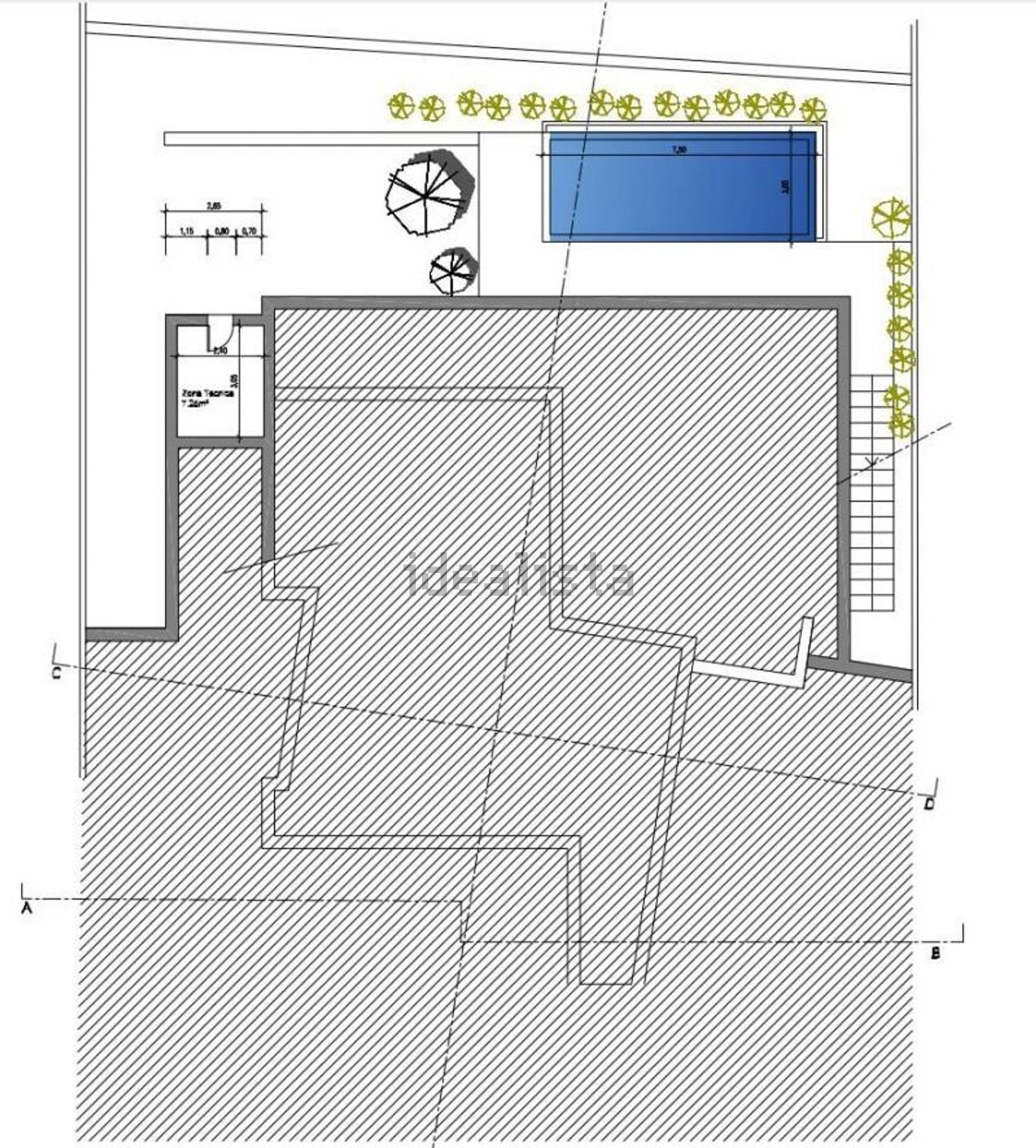 小楼房或独栋别墅出售在Rua das Lombas - 平面图