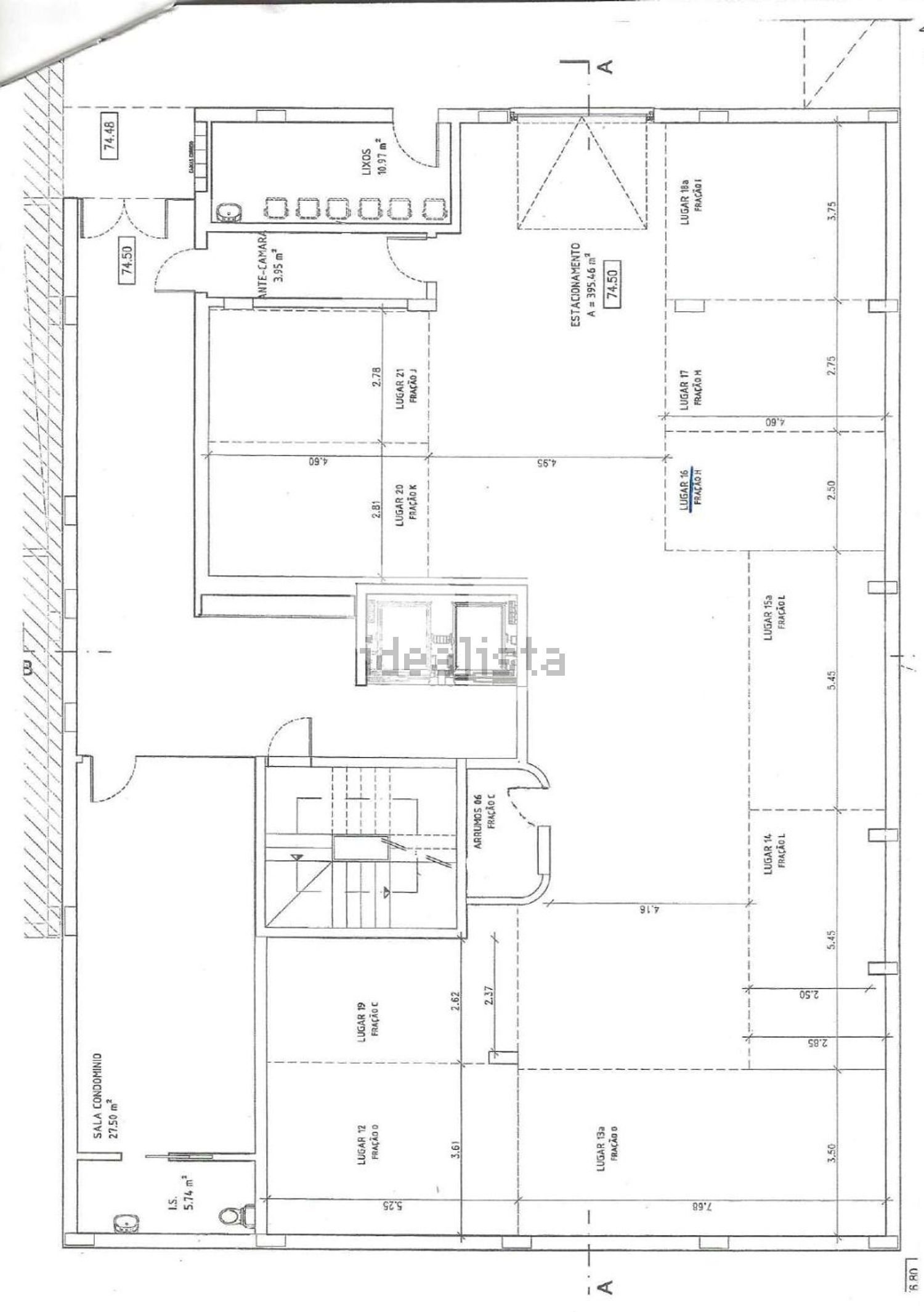 公寓 t2出售在Rua Padre Rui Valério, 16 - 平面图