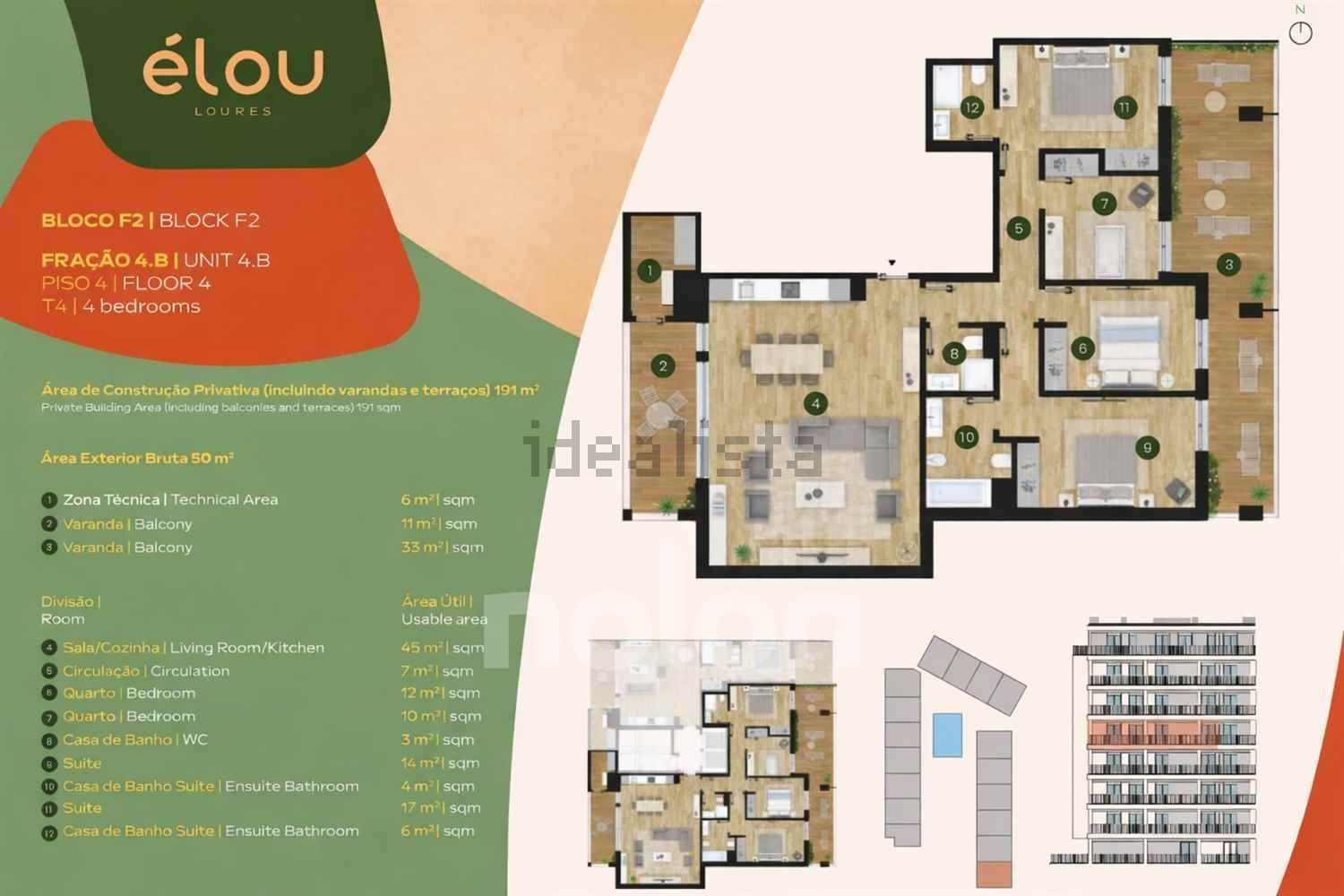 公寓 t4出售在Rua Mário Eloy Pereira, 2 Bloco F2 - 平面图