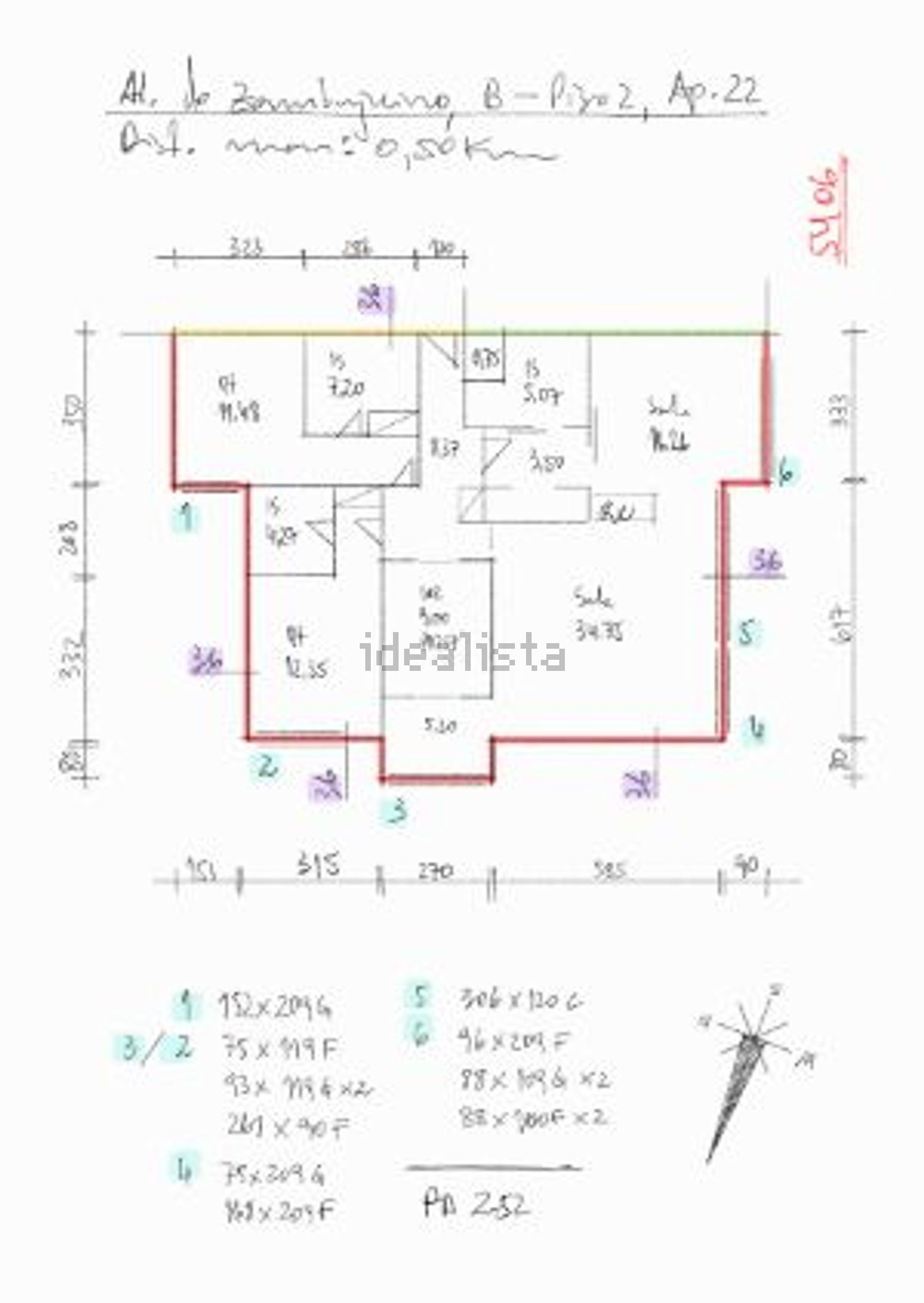 公寓 t2出售在Alameda do Zambujeiro s/n - 平面图