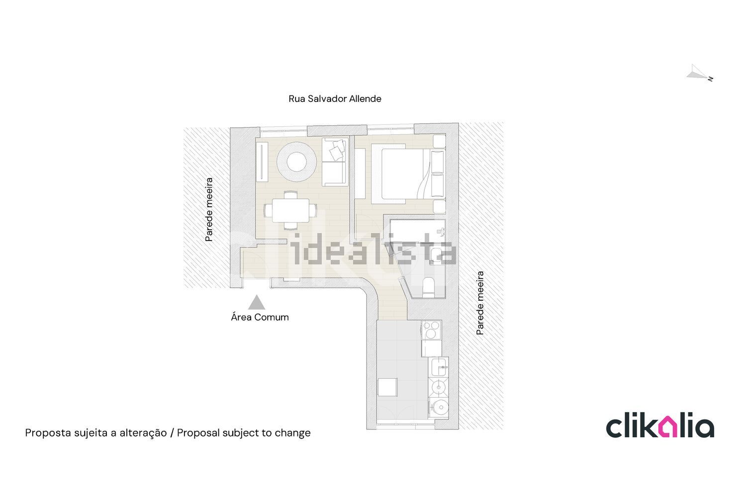 公寓 t1出售在Rua Comandante Sacadura Cabral - 平面图