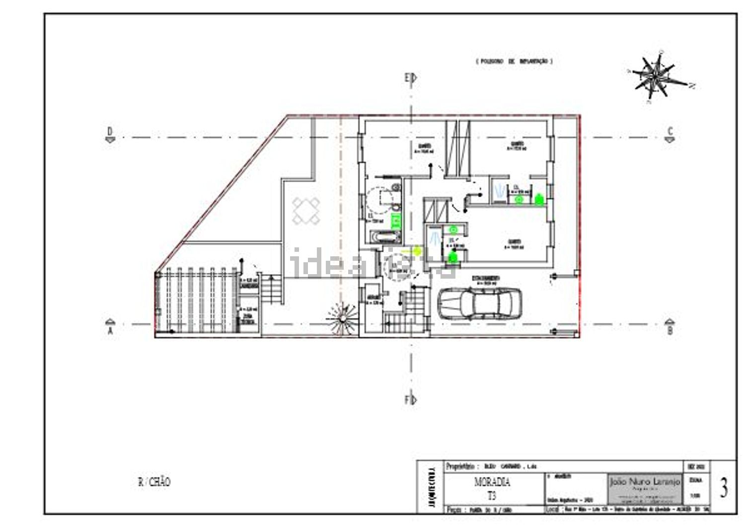 双拼别墅出售在Rua 1º de Maio - 平面图