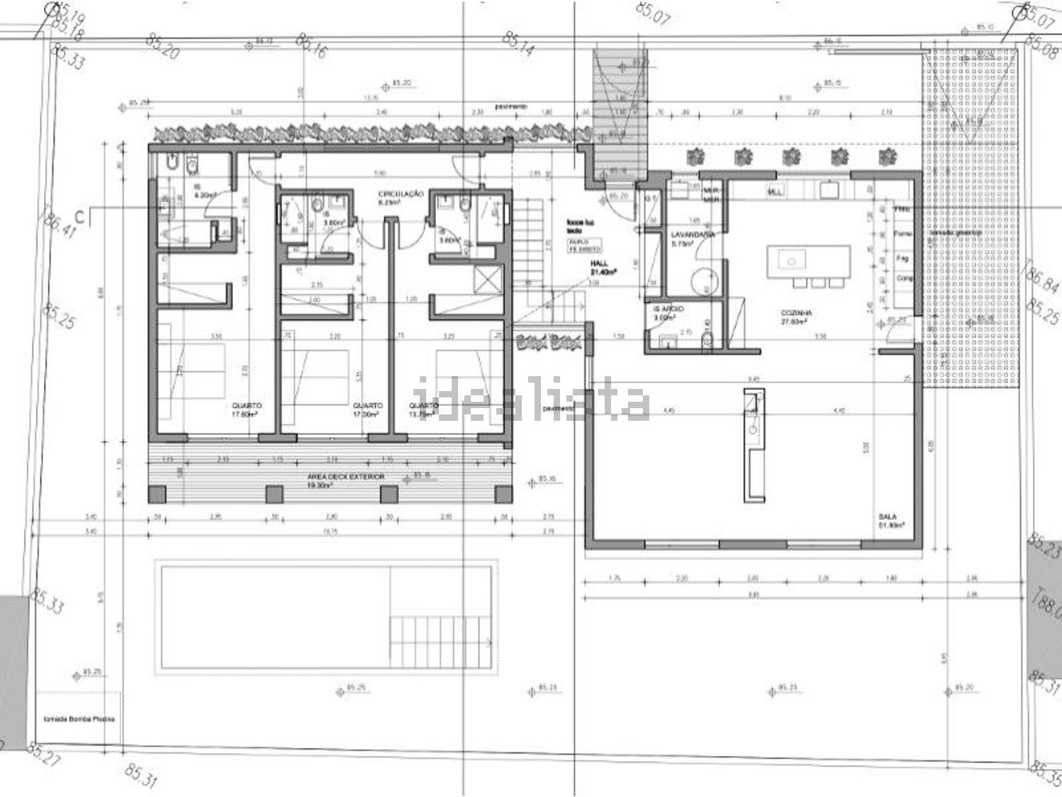 小楼房或独栋别墅出售在Rua das Galeotas, 14 - 平面图