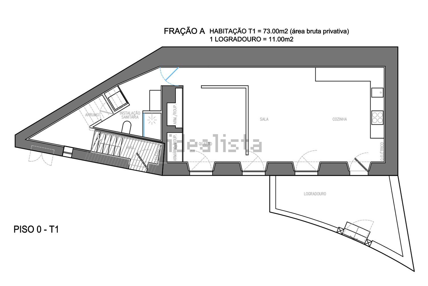 公寓 t1出售在Avenida 25 de Abril - 平面图