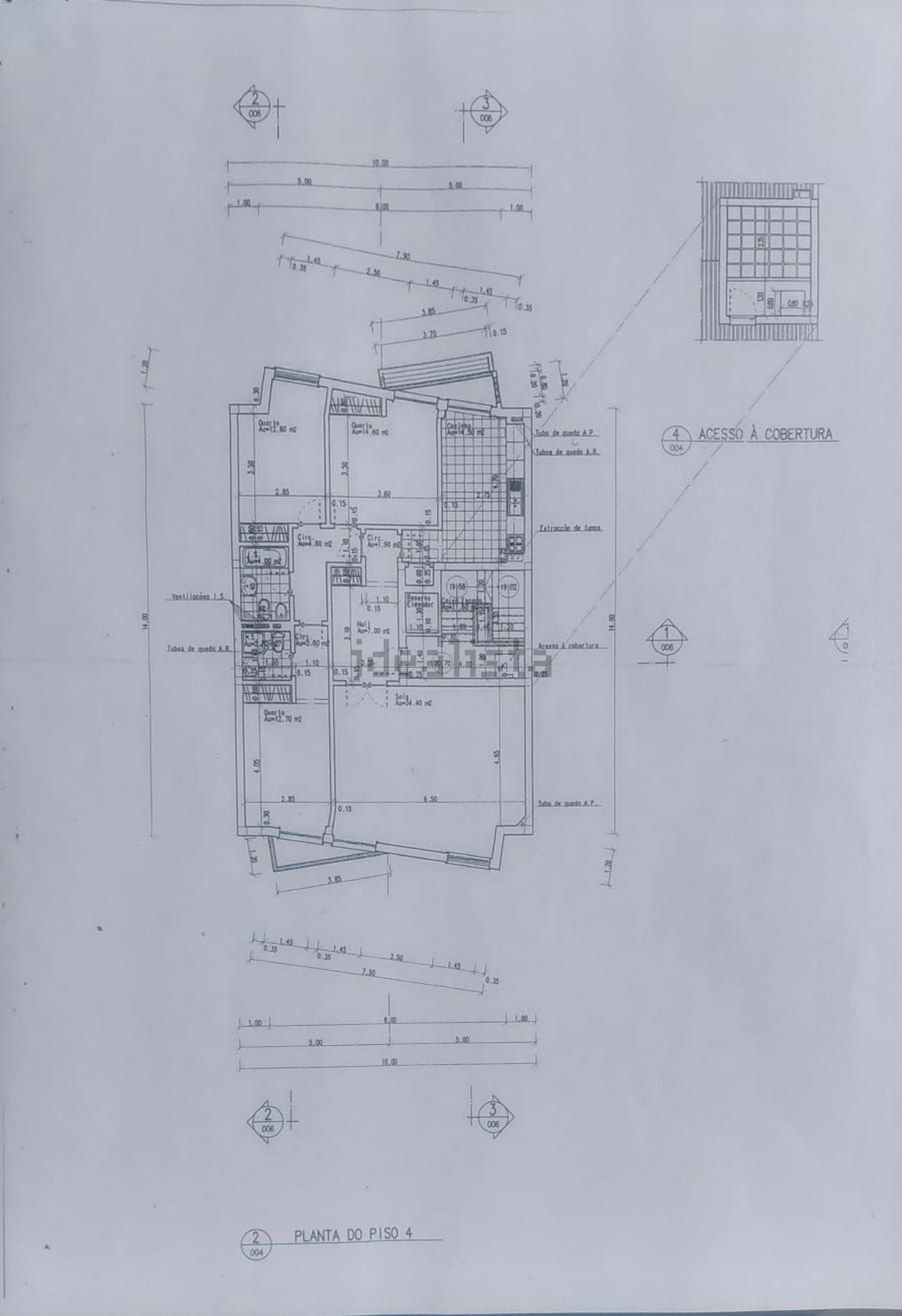 出租公寓 t3在Rua Mouzinho de Albuquerque, 27 - 平面图