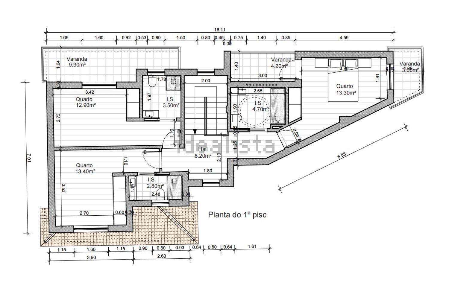 小楼房或独栋别墅出售在Rua a - 平面图