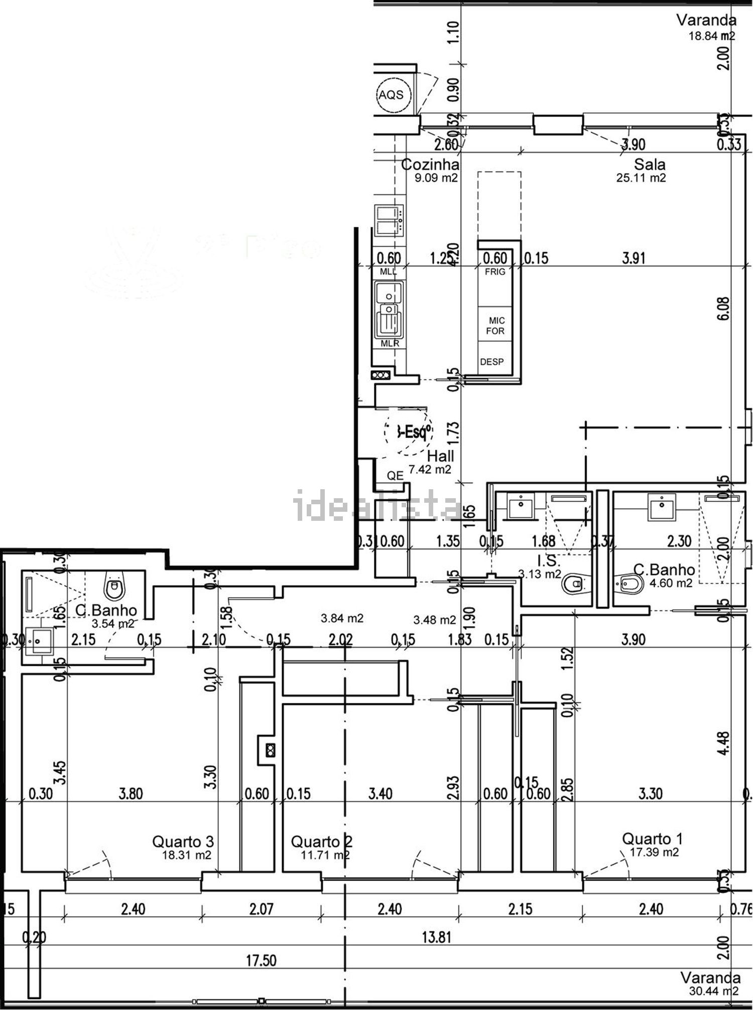 公寓 t3出售在Rua Indiveri Colucci - 平面图