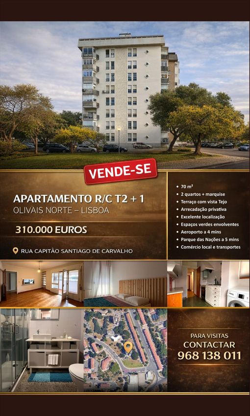 公寓 t2出售在Rua Capitão Santiago de Carvalho, 2 Lote