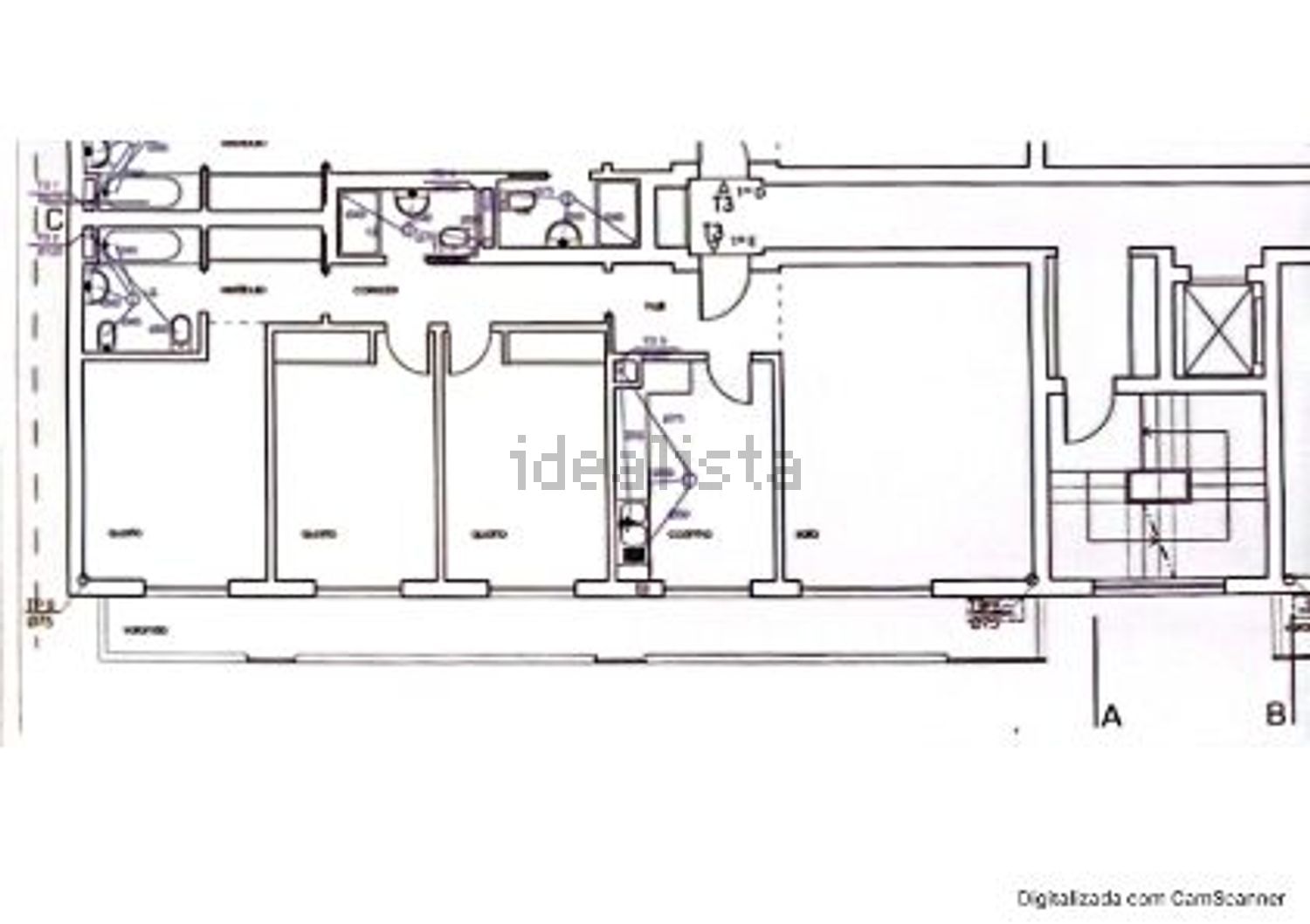 公寓 t3出售在Rua do Fogueiro, 90 - 平面图