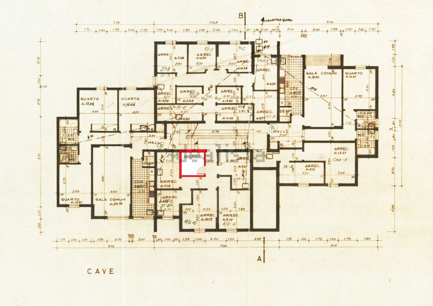 出租公寓 t2在Rua Laura Alves, 8 - 平面图