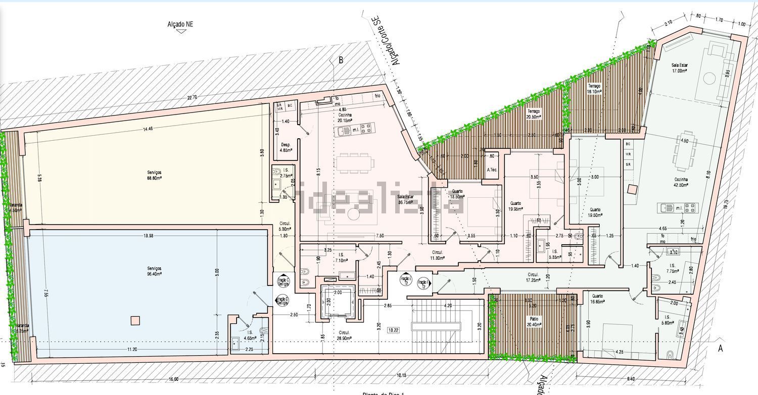 公寓 t2出售在Lourinhã e Atalaia - 平面图