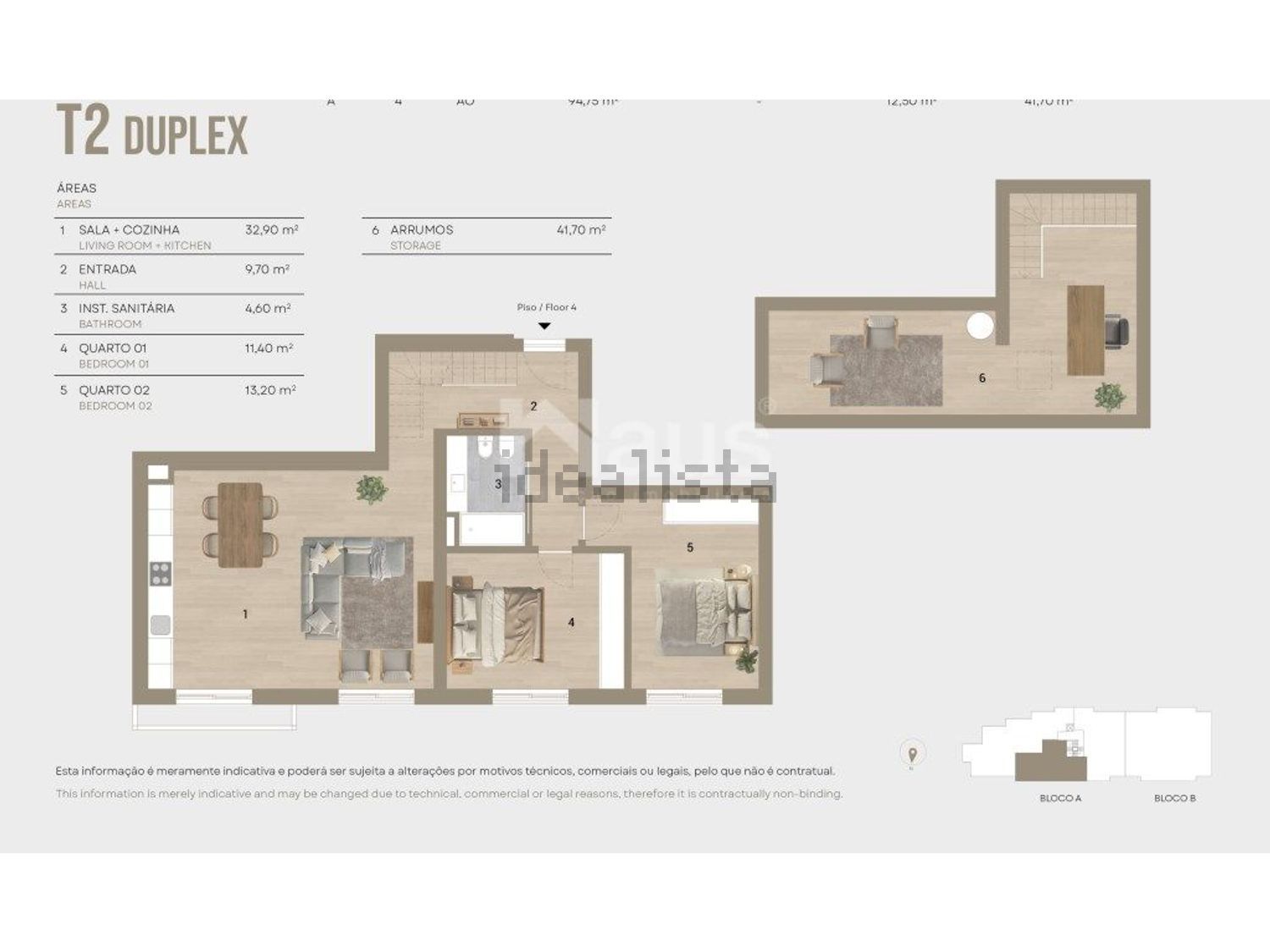 公寓 t2出售在Rua Sacadura Cabral - 平面图