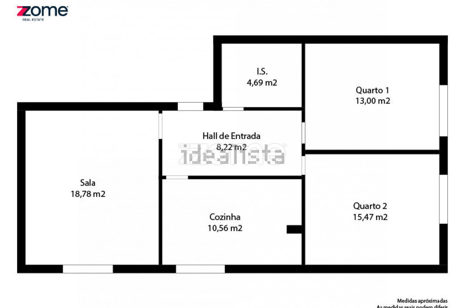 公寓 t2出售在Rua Movimento das Forças Armadas, 32 - 平面图