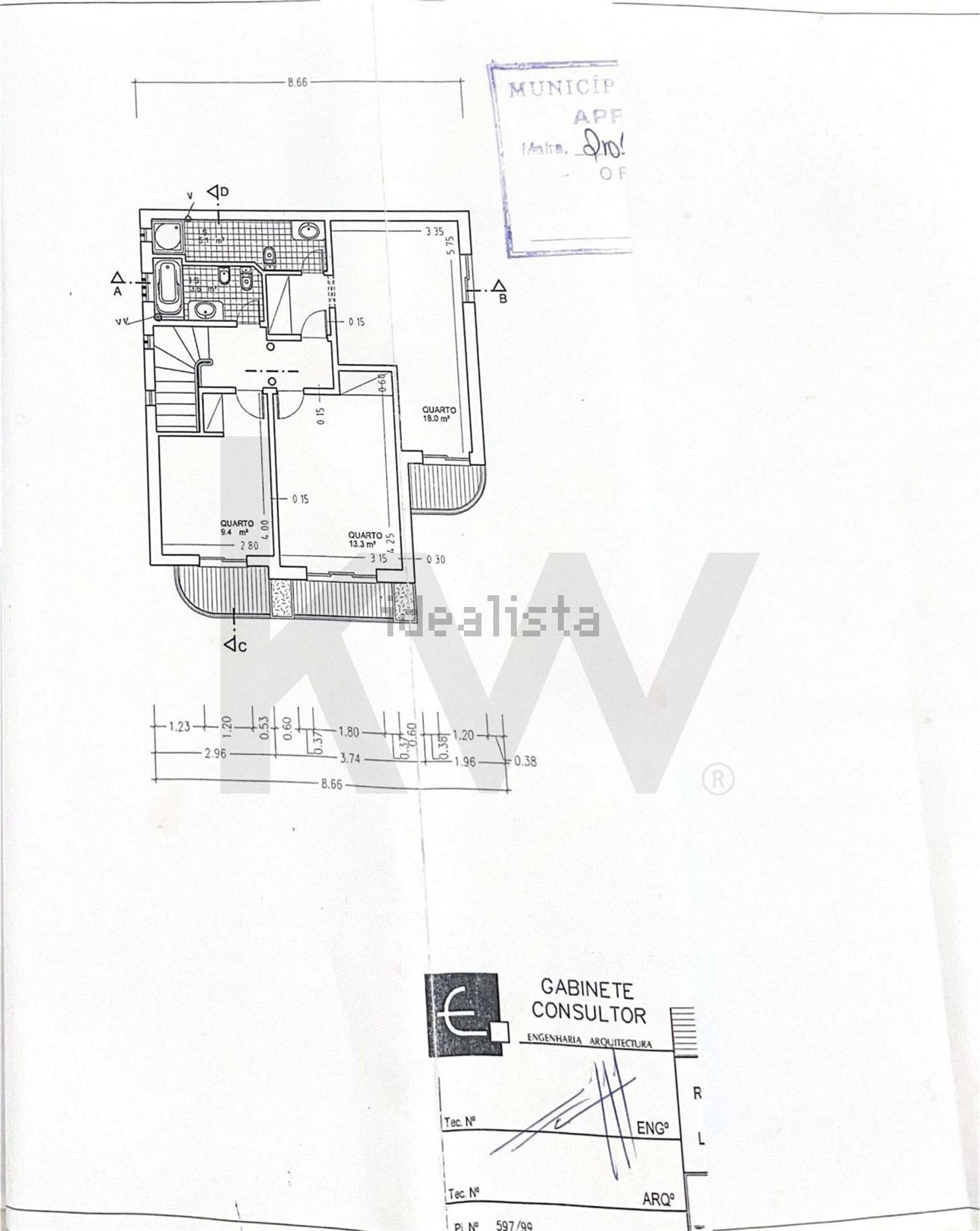 小楼房或别墅出售在Rua da Ribeira - 平面图