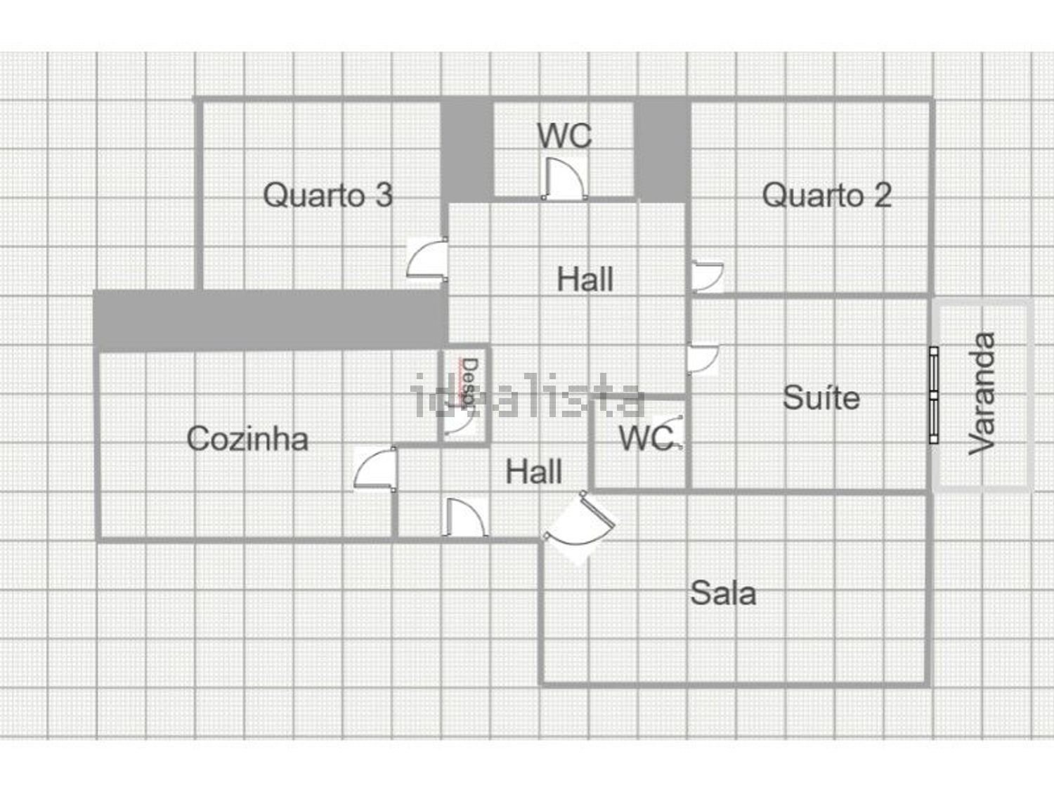公寓 t3出售在Rua José Miranda Vitorino - 平面图