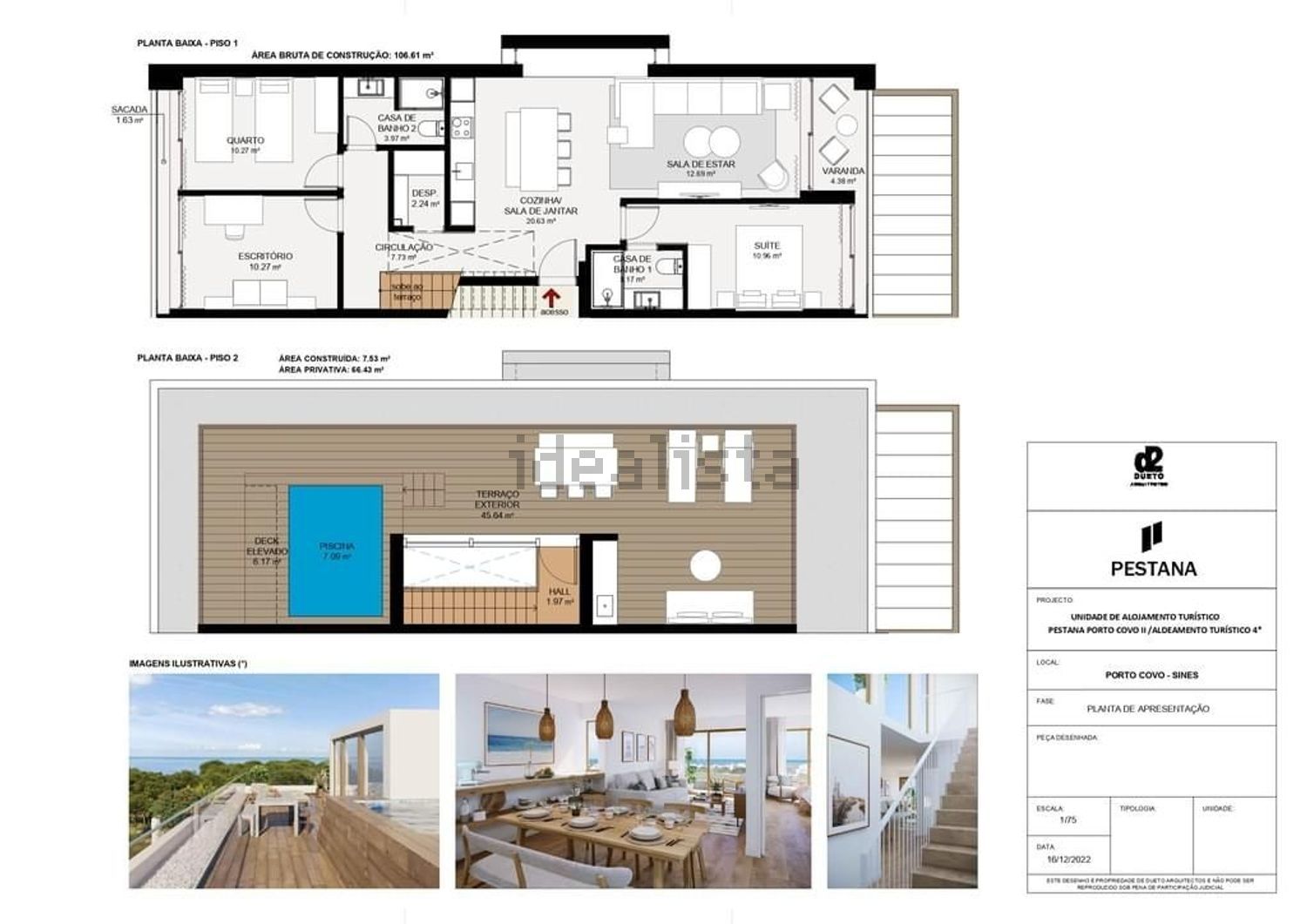 公寓 t3出售在Rua Rui Veloso - 平面图