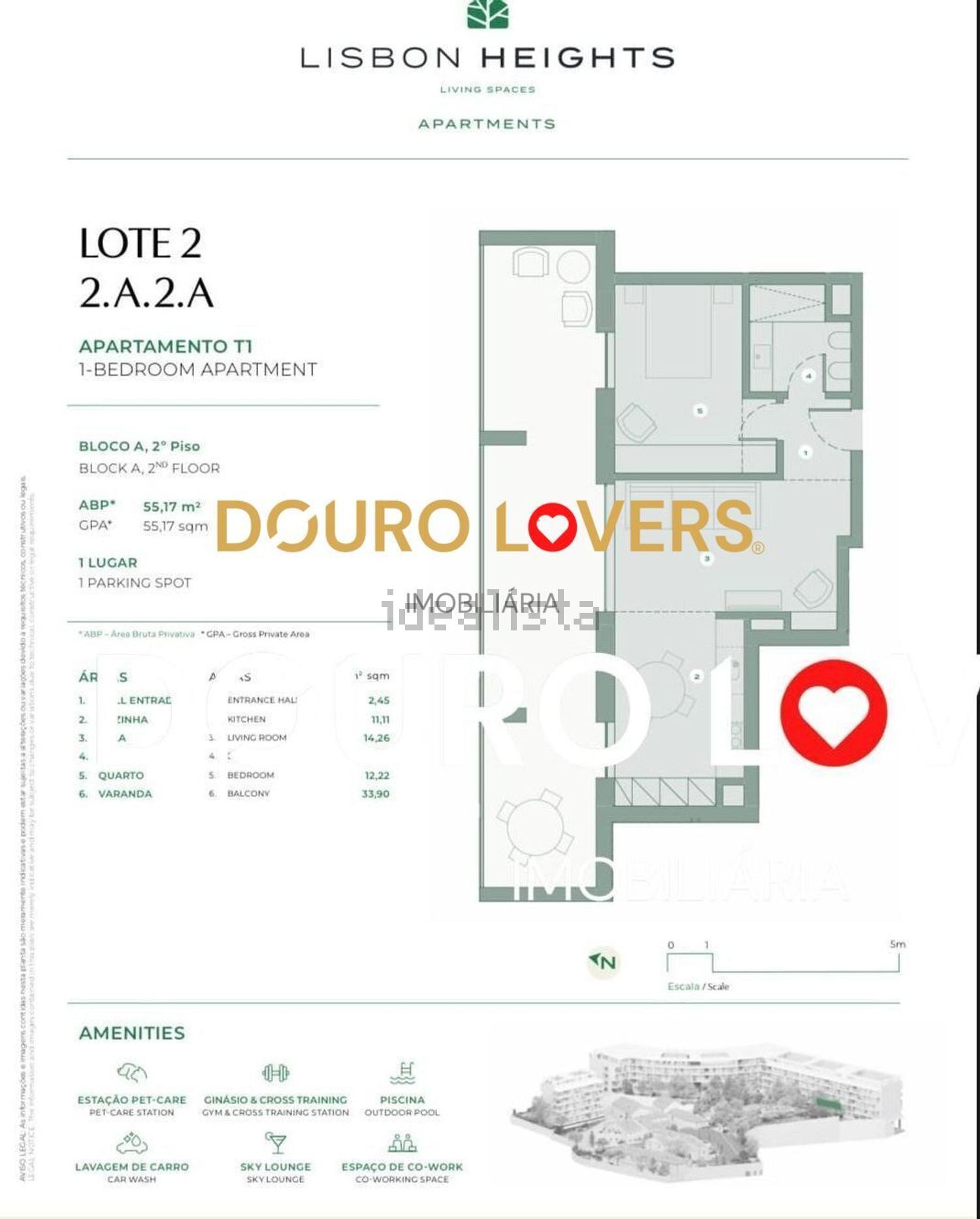 出租公寓 t1在Avenida Álvaro Cunhal - 平面图