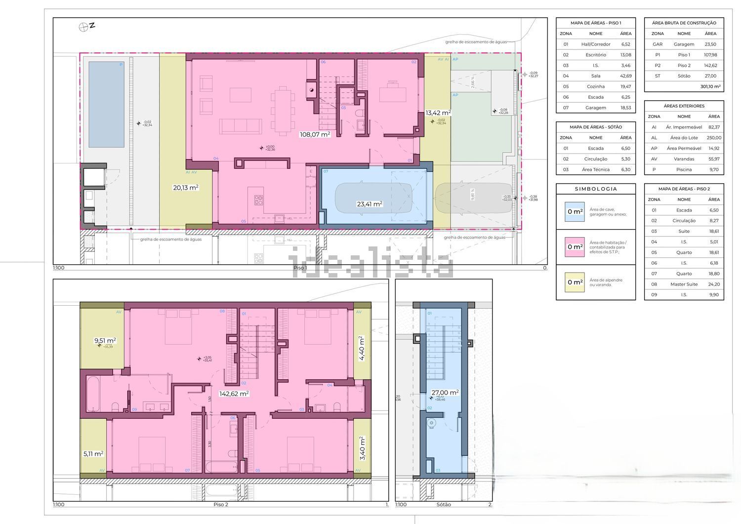 双拼别墅出售在Rua 11 de Março s/n - 平面图