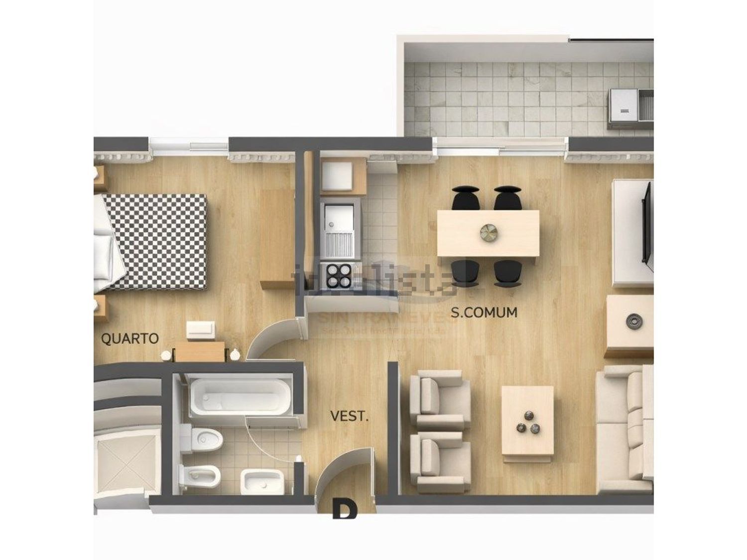 公寓 t1出售在Massamá - 平面图