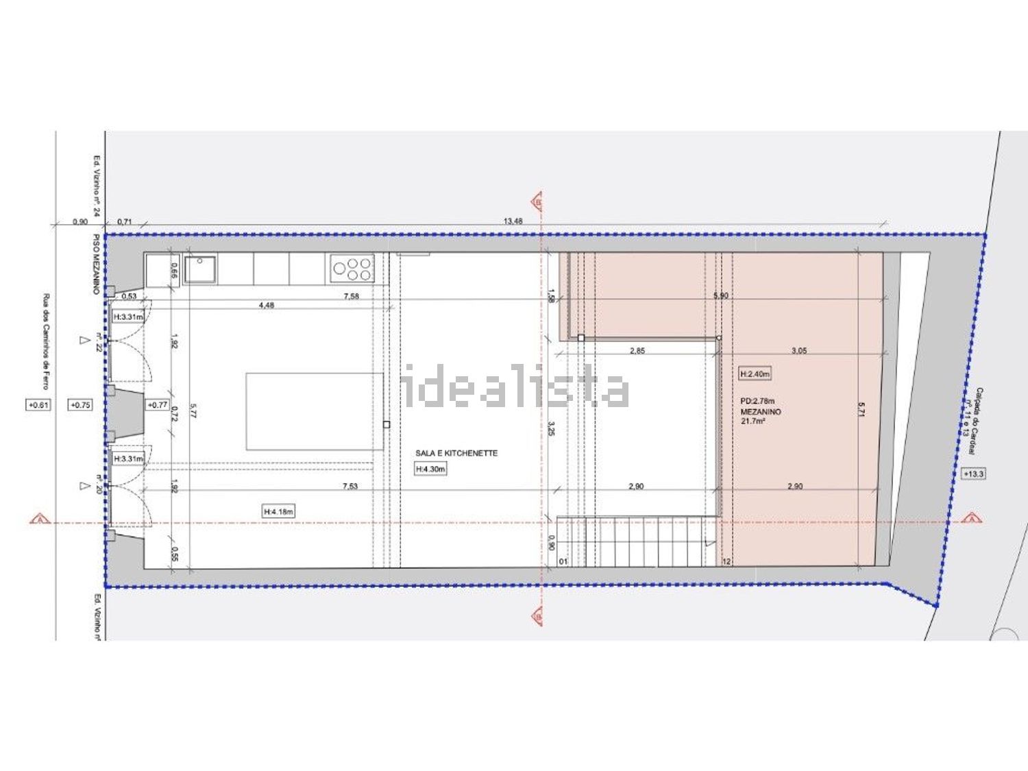 公寓 t1出售在São Vicente de Fora - 平面图