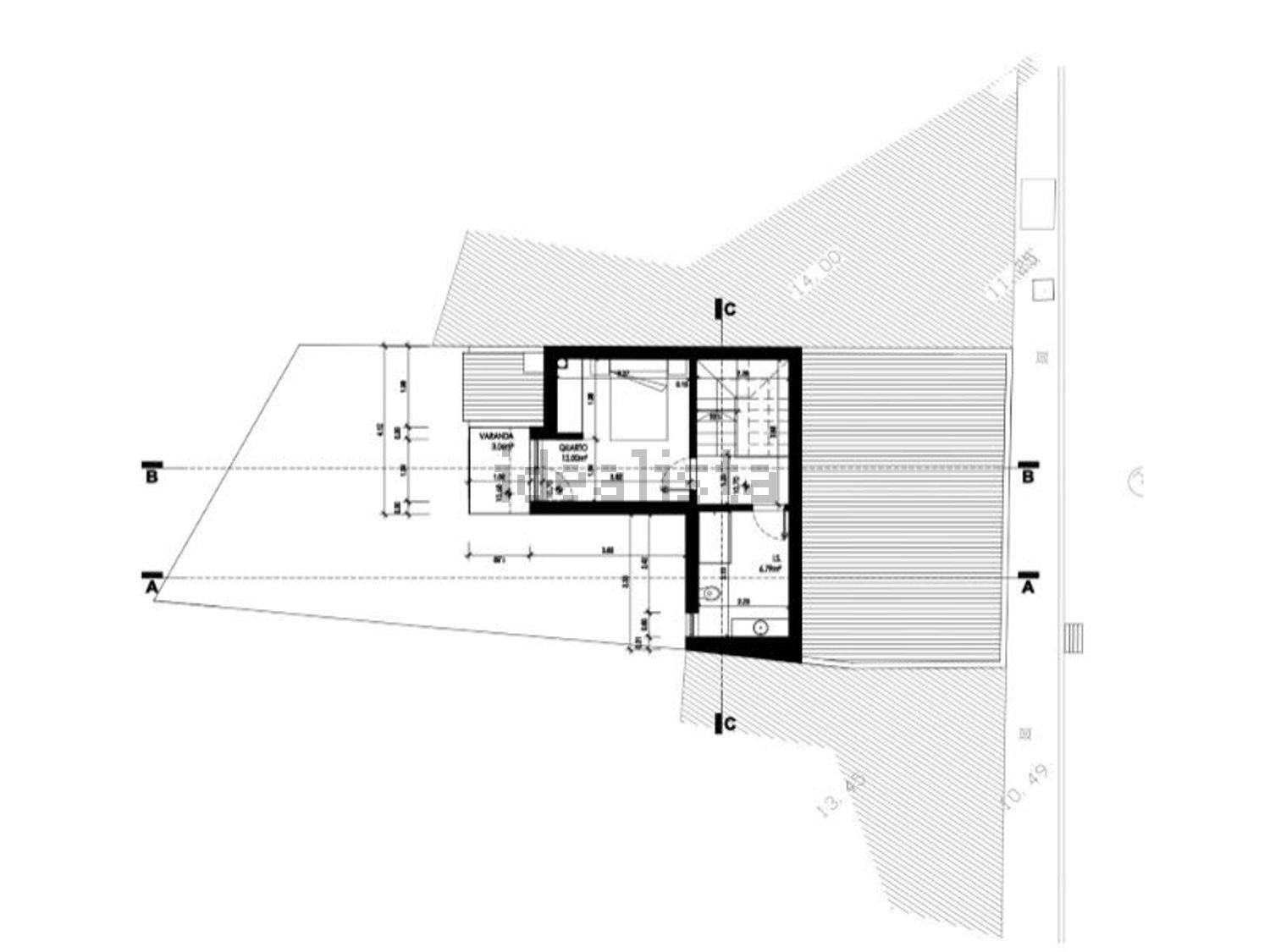 小楼房或独栋别墅出售在Fogueteiro - 平面图