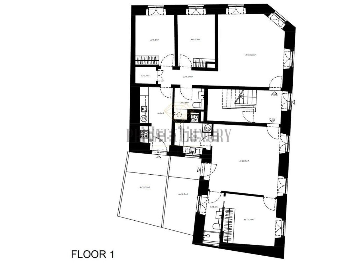 公寓 t2出售在Bairro Alto - 平面图