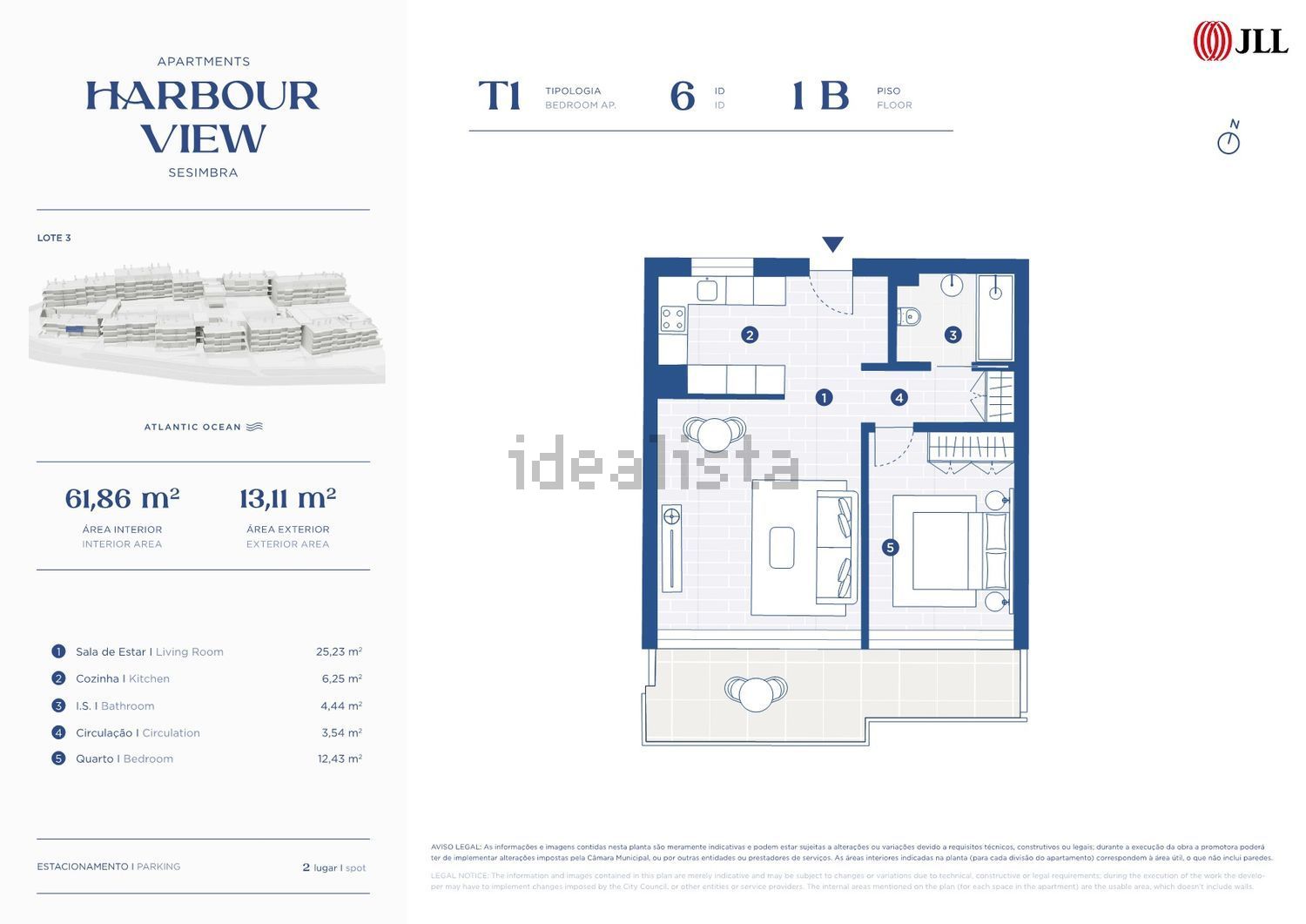 公寓 t1出售在Zambujal - Aiana - 平面图