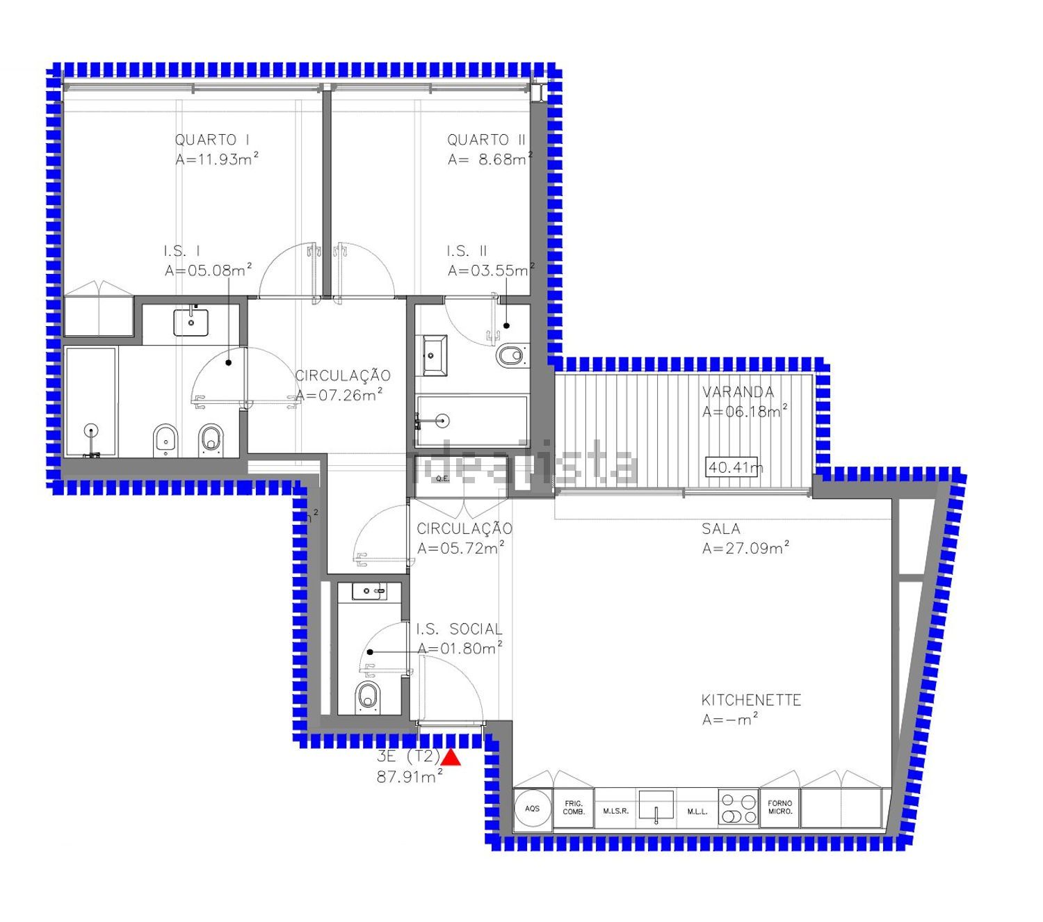 出租公寓 t2在Av. da Liberdade - Marquês de Pombal - 平面图