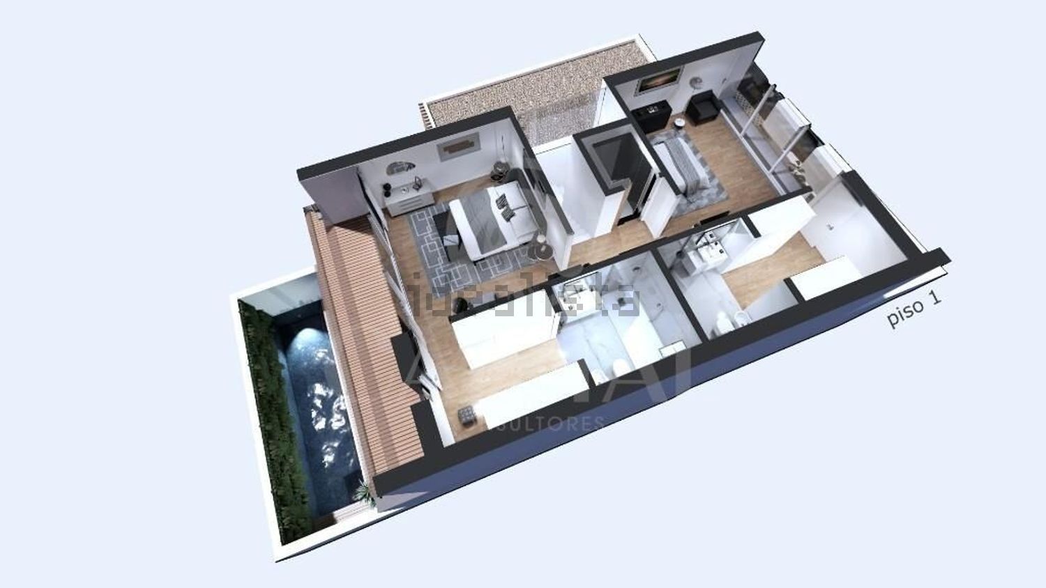 小楼房或独栋别墅出售在Rua da Calheta - 平面图