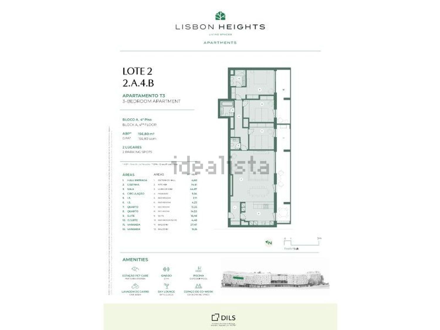 出租公寓 t3在Avenida Álvaro Cunhal - 平面图