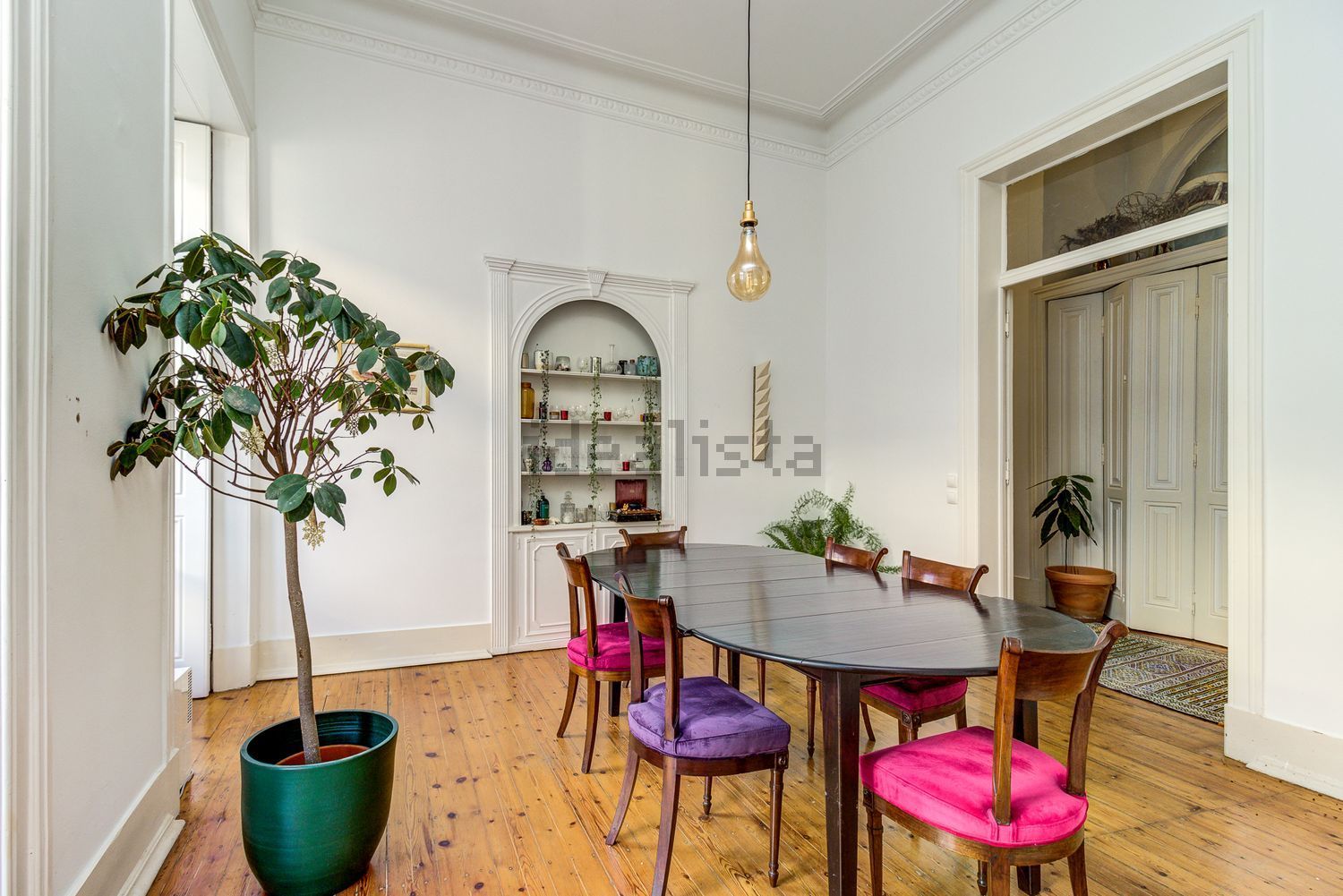 出租公寓 t4在Rua Chagas, 20 - 餐厅