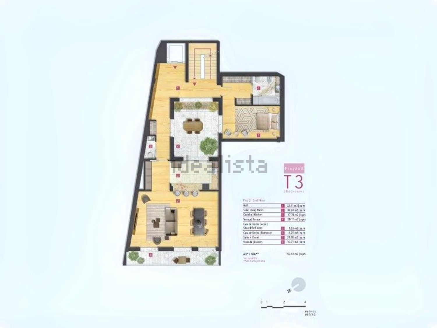 公寓 t4出售在Rua Almirante Gago Coutinho, 58 a - 平面图