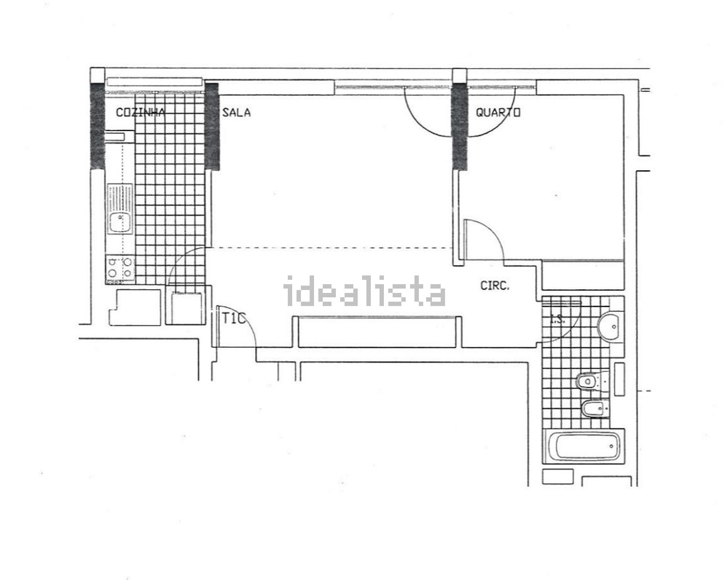 出租公寓 t1在Rua Martin Luther King, 4 b - 平面图