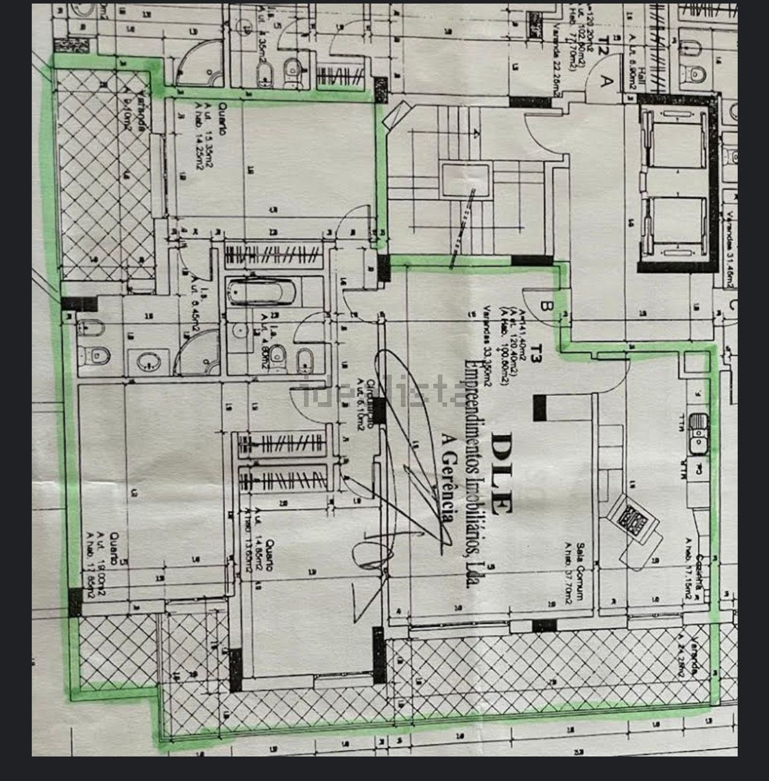 出租公寓 t3在Rua Manuel Teixeira Gomes, 16 - 平面图