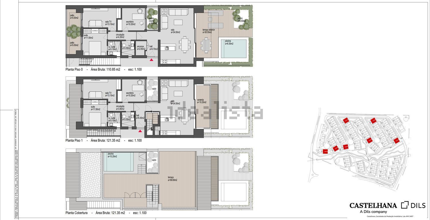 公寓 t1出售在Rua Jacinto Bandeira, 56 - 平面图
