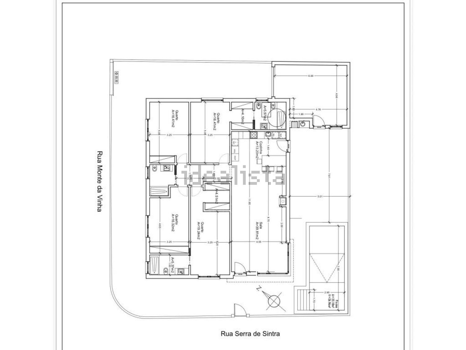 小楼房或独栋别墅出售在Rua da Vinha, 3 a - 平面图