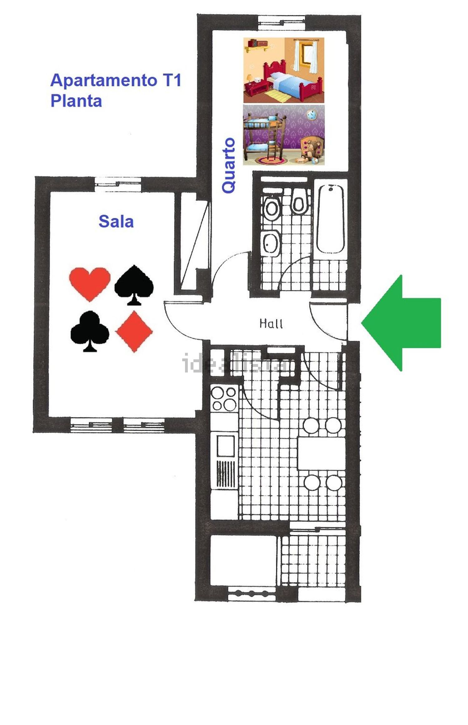 出租房间在Avenida Diogo Lopes de Sequeira, 62 - 平面图