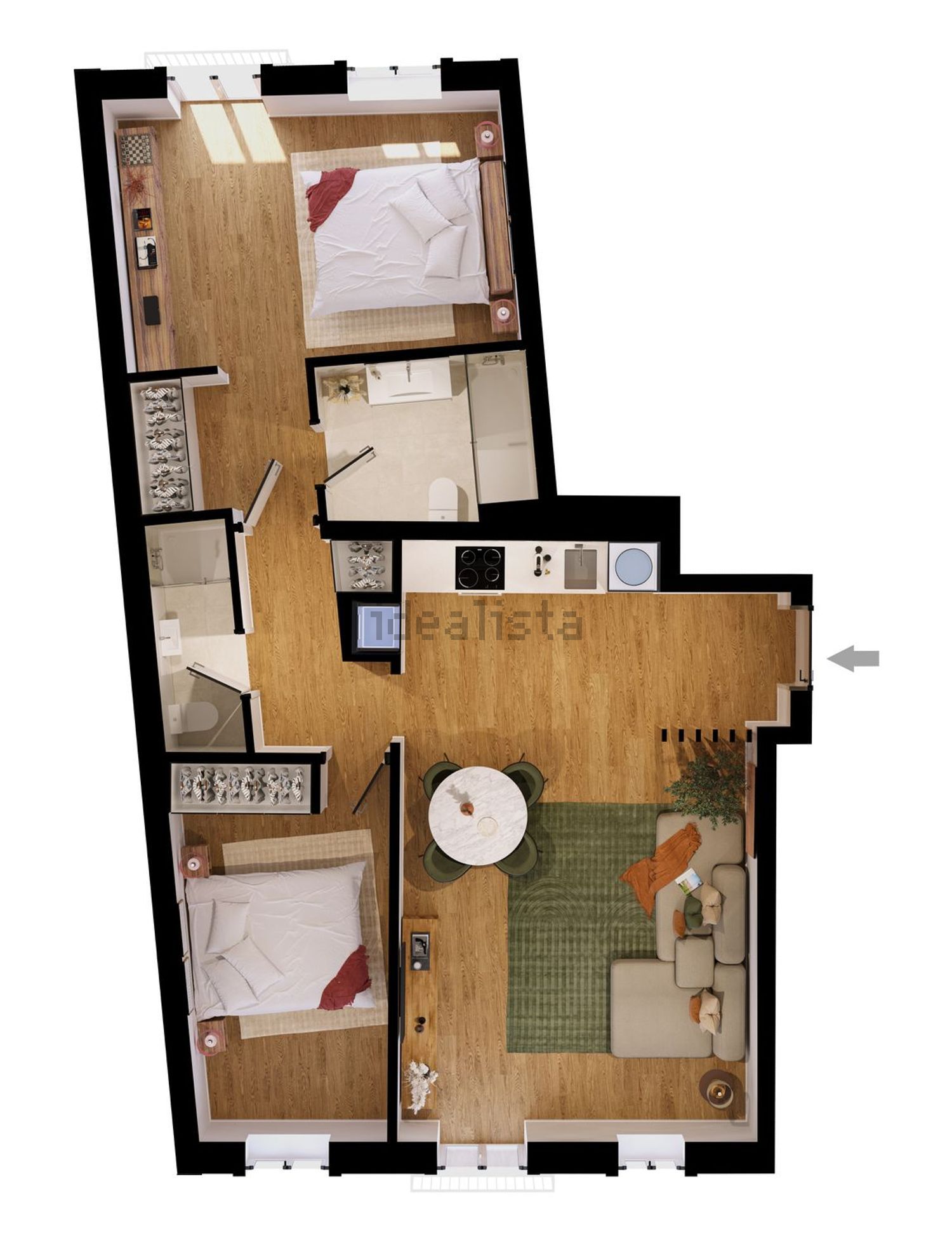 公寓 t2出售在Rua Barão de Sabrosa, 65 - 平面图