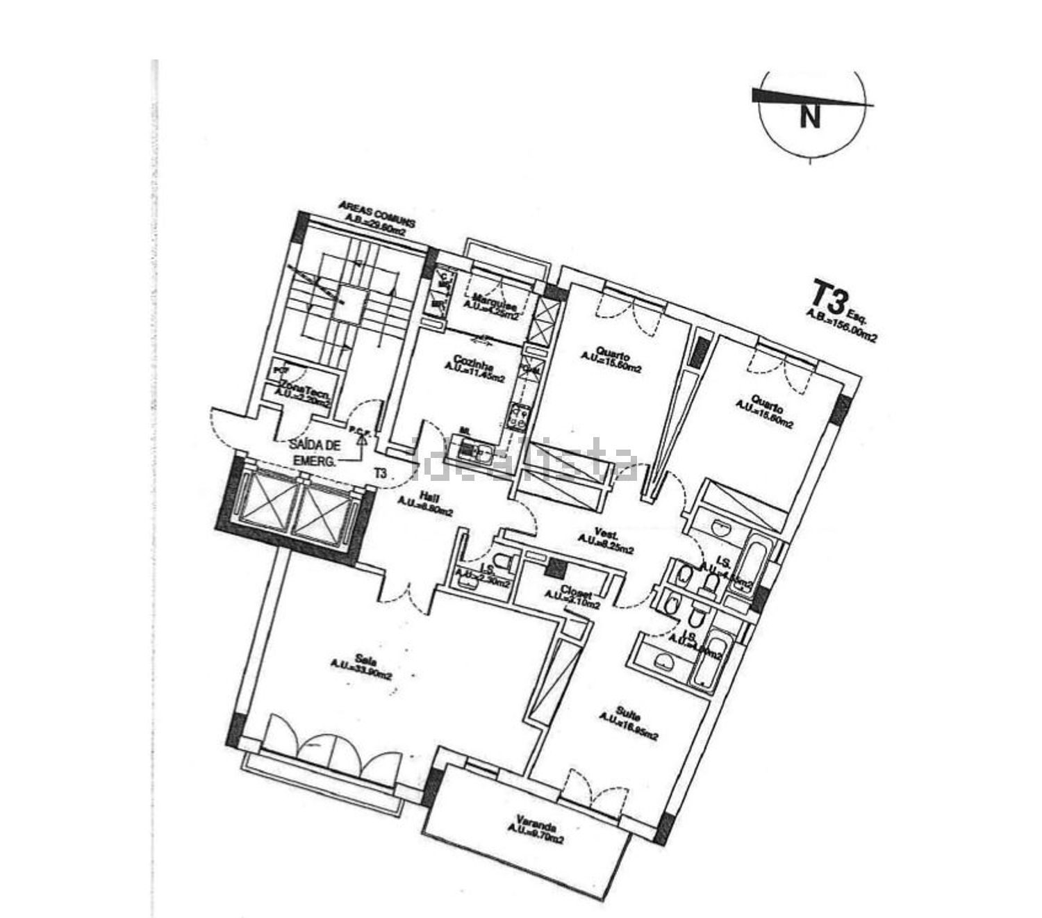 公寓 t3出售在Quinta dos Alcoutins - 平面图