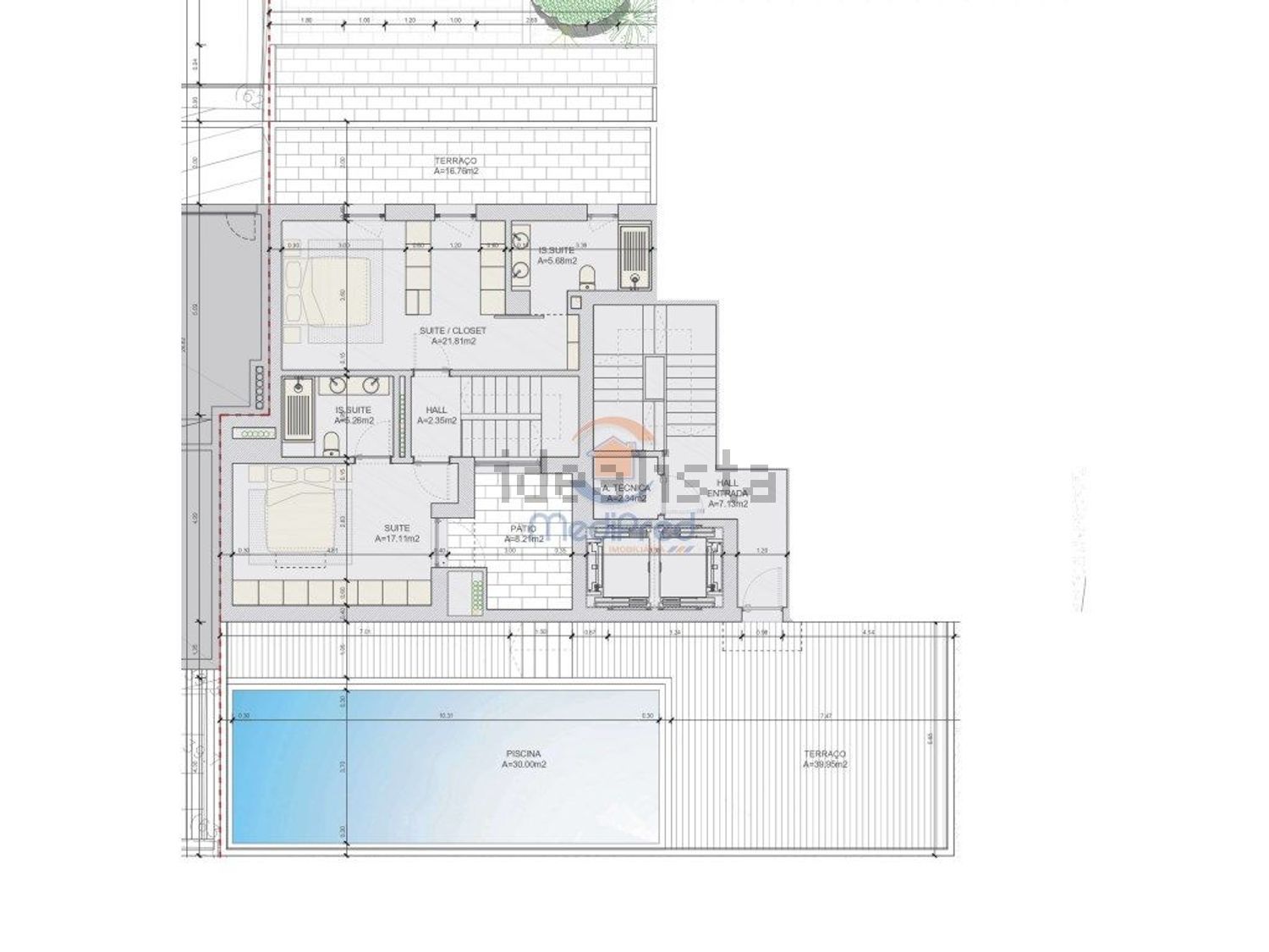 公寓 t4出售在Centro - 平面图