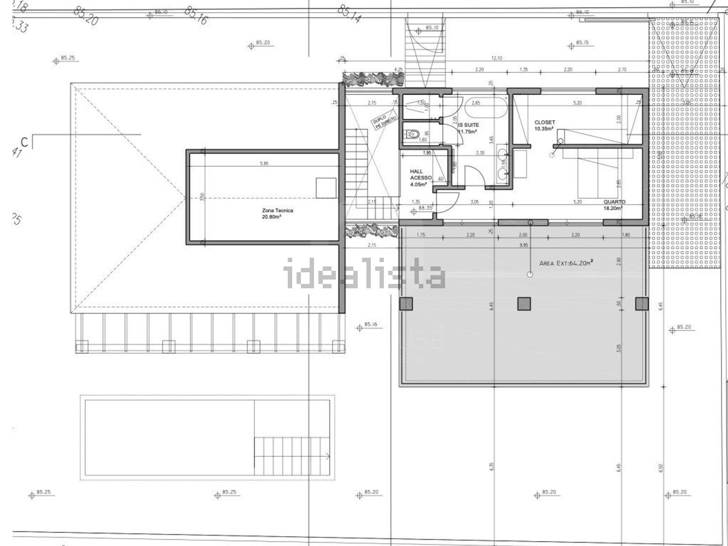 小楼房或独栋别墅出售在Rua das Galeotas, 14 - 平面图
