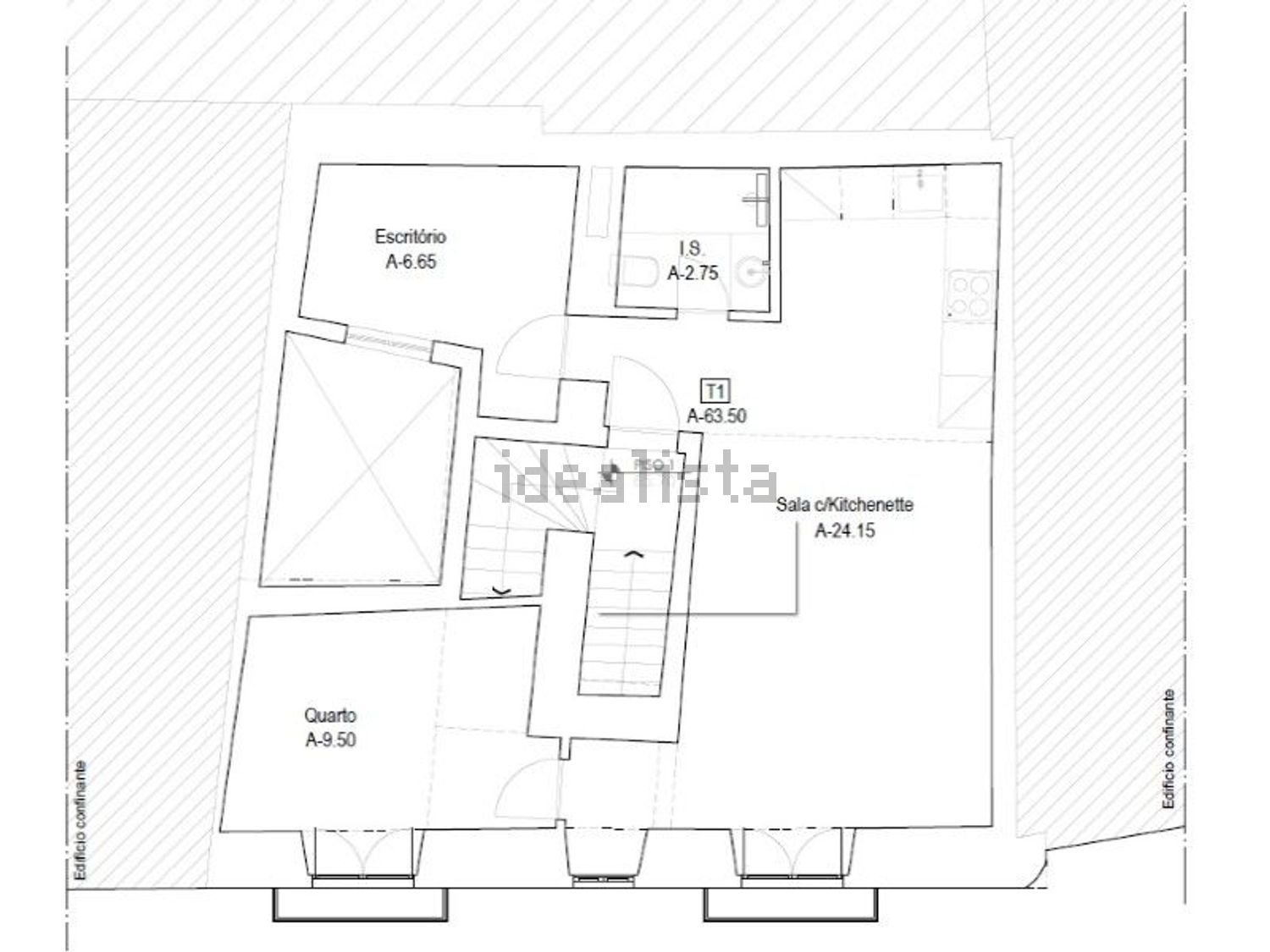 公寓 t2出售Costa do Castelo - 平面图
