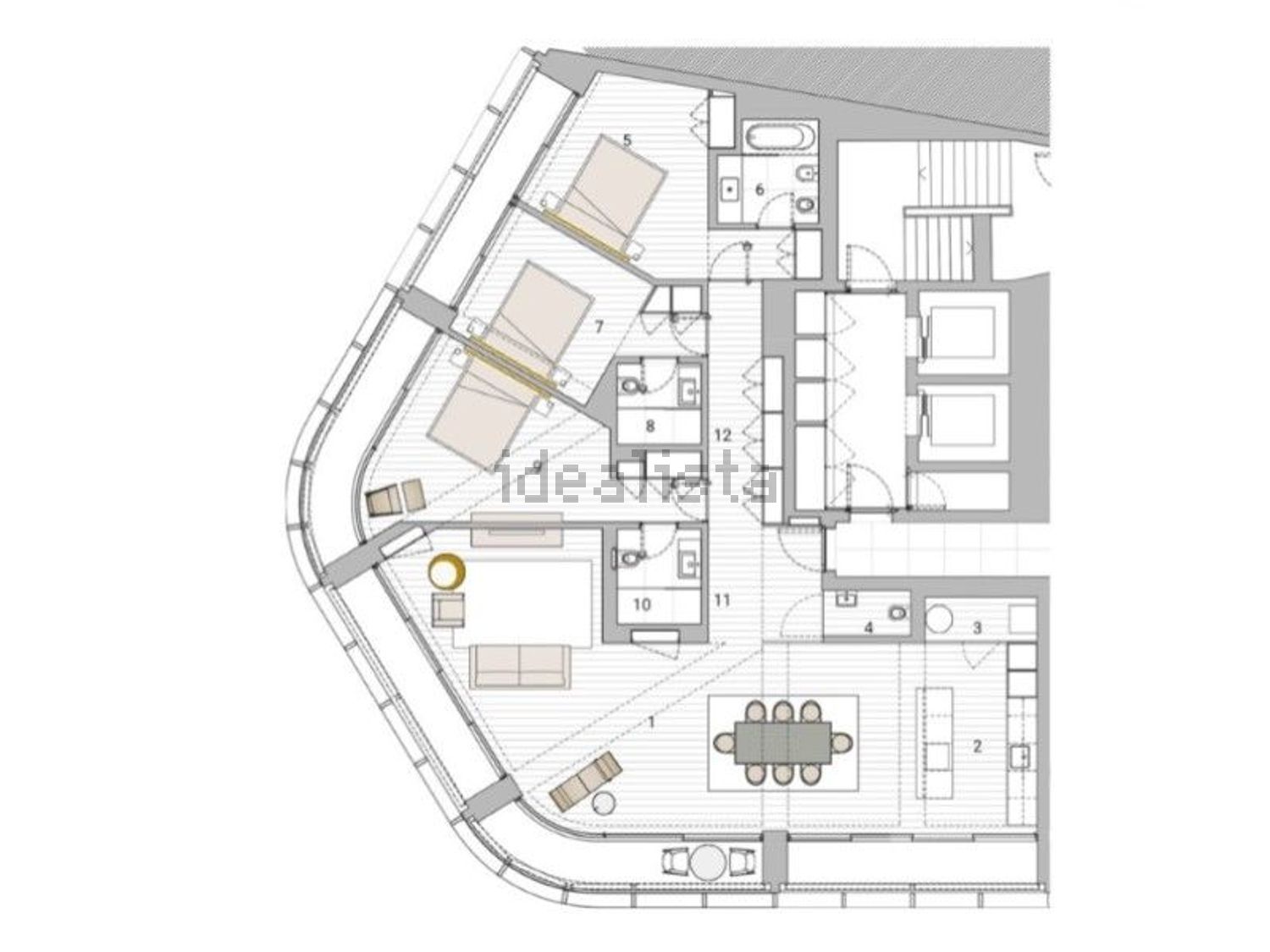 出租公寓 t3在Avenida Duque de Loulé, 123 - 平面图