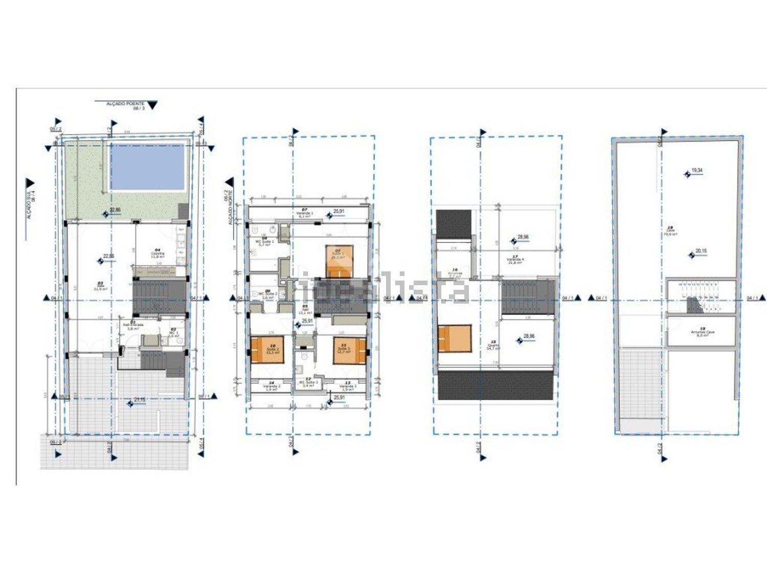 联排别墅出售在Rua dos Morangos - 平面图