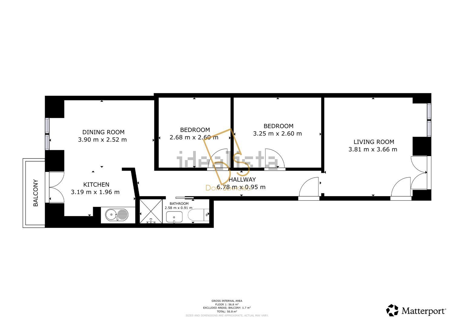出租公寓 t2在Rua da Senhora da Glória - 平面图